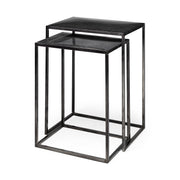 Kasey (Set of 2) 17.7L x 12.6W x 24.4H Galvanized Metal Nesting Accent Tables - Central Designs