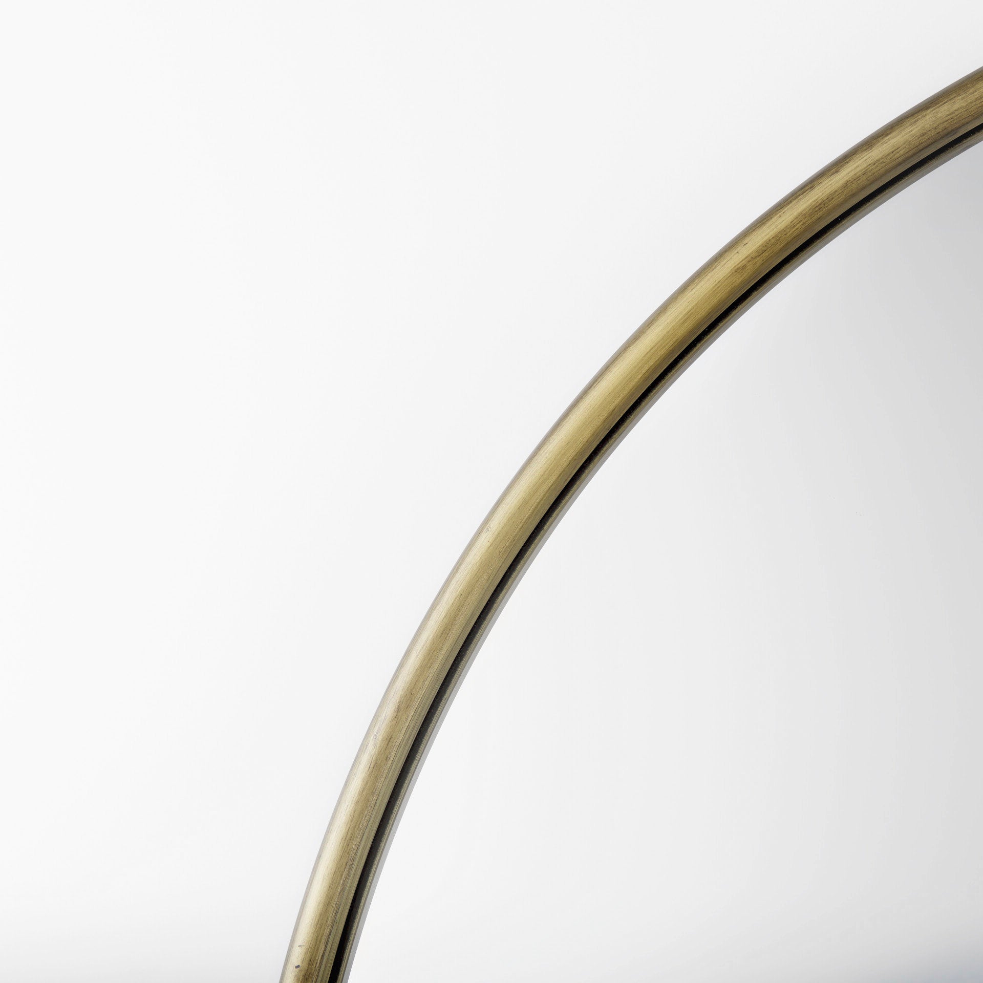 Sadie 36.0L x 2.0W x 76.0H Antique Gold Metal Rounded Arch Floor Mirror - Central Designs