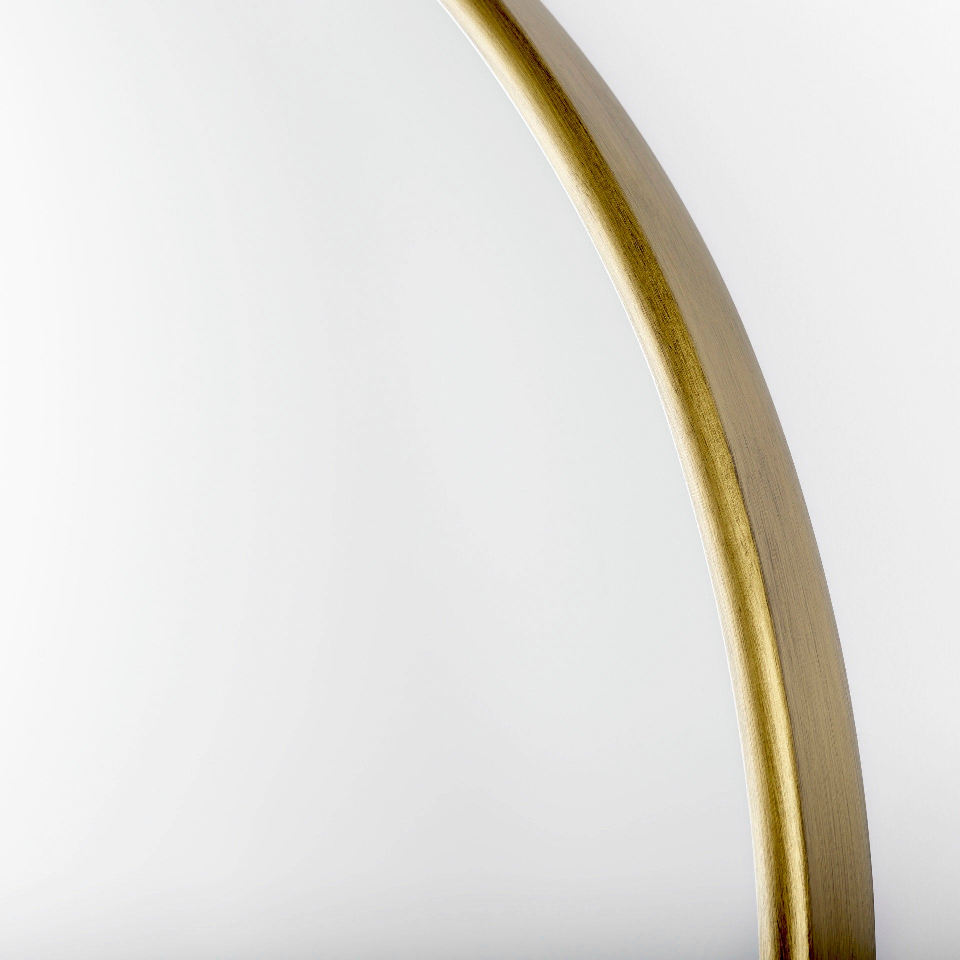 Sadie 36.0L x 2.0W x 76.0H Antique Gold Metal Rounded Arch Floor Mirror - Central Designs