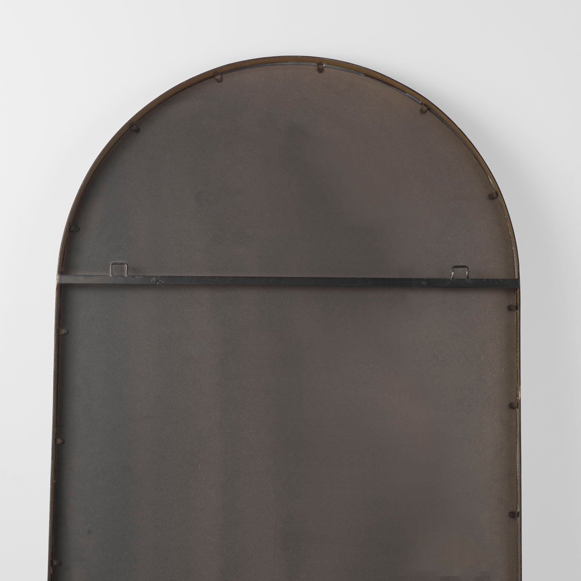 Sadie 36.0L x 2.0W x 76.0H Antique Gold Metal Rounded Arch Floor Mirror - Central Designs