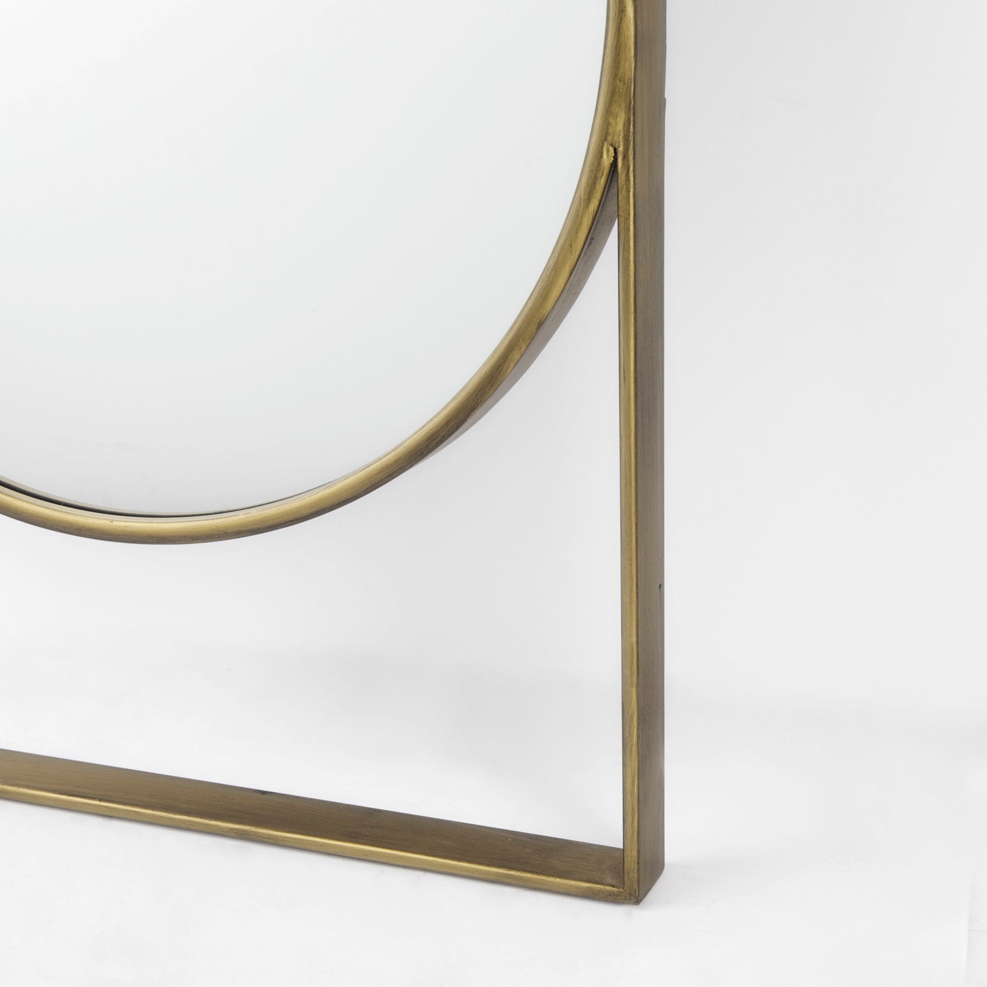 Sadie 28.0L x 2.0W x 78.0H Antique Gold Rounded Arch Floor Mirror - Central Designs
