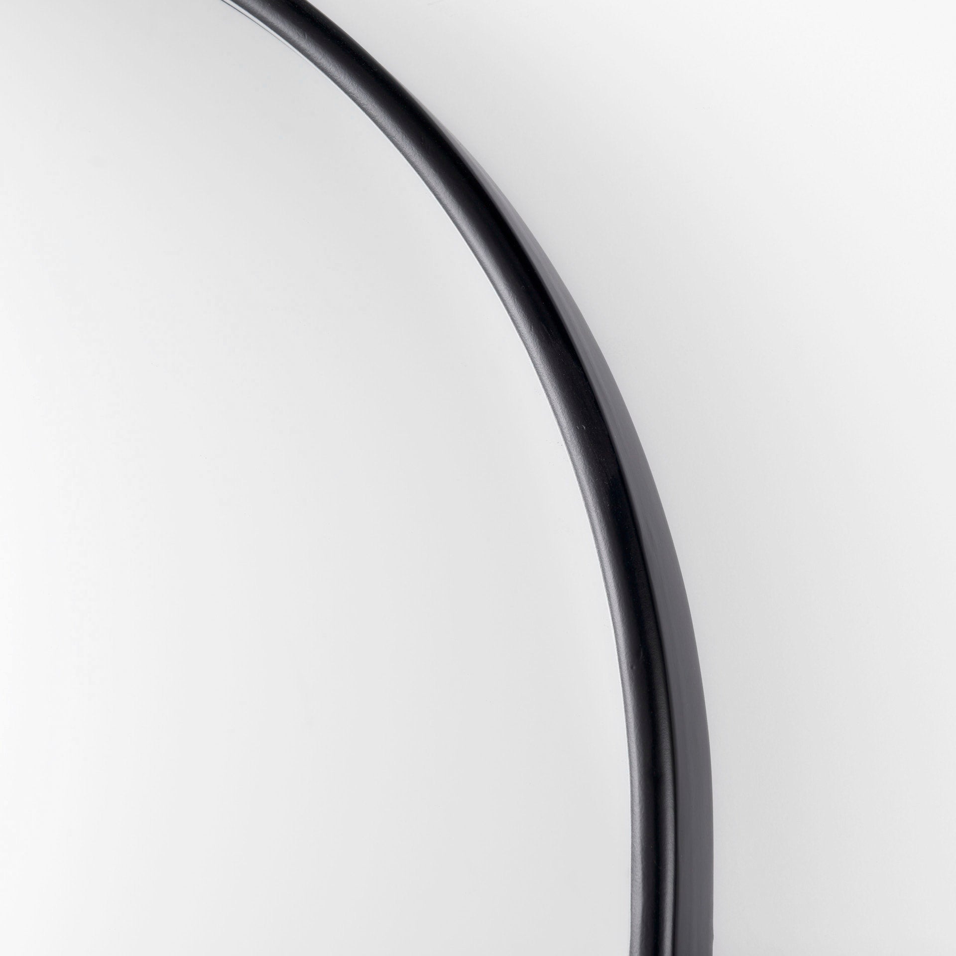 Sadie 28.0L x 2.0W x 78.0H Black Metal Rounded Arch Floor Mirror - Central Designs