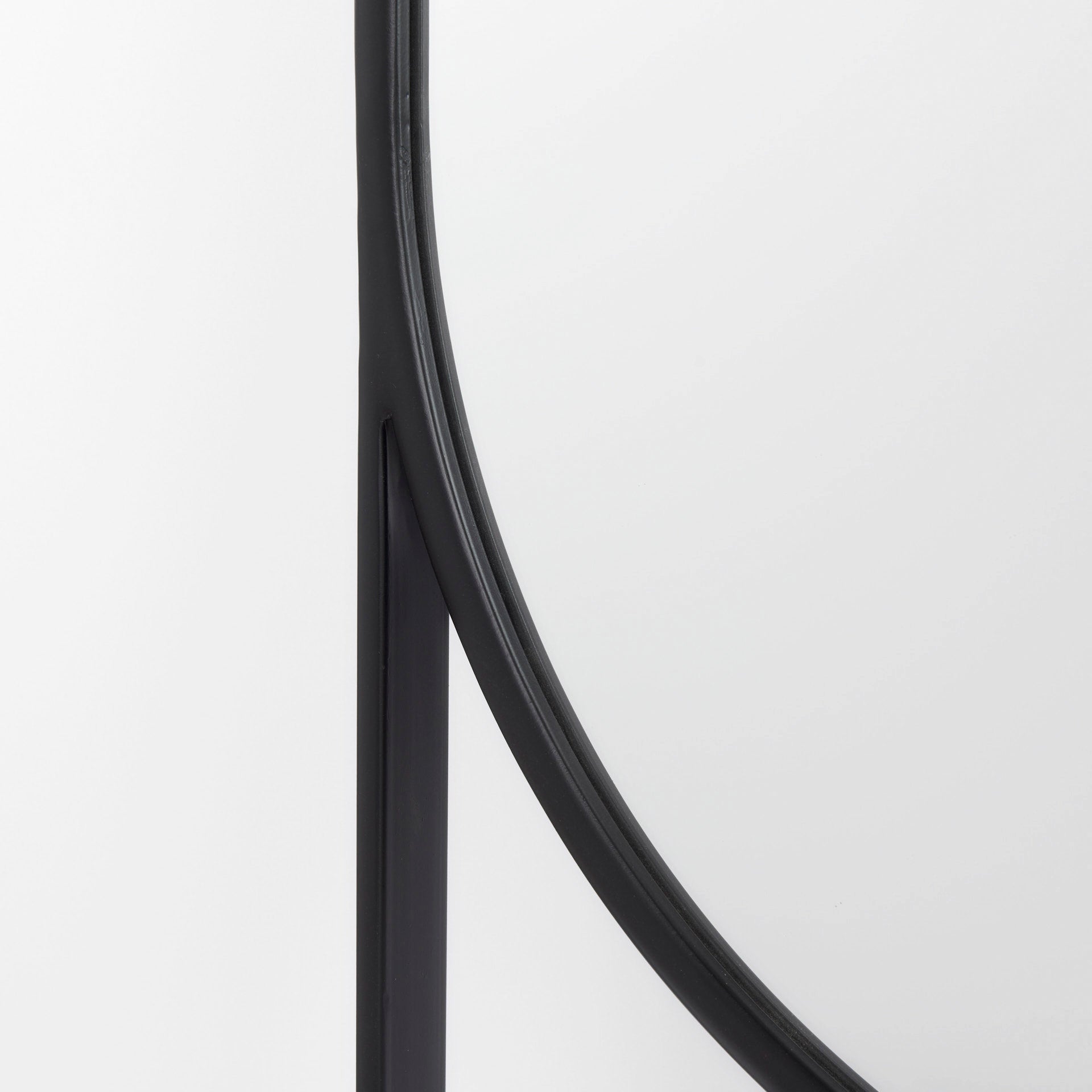 Sadie 28.0L x 2.0W x 78.0H Black Metal Rounded Arch Floor Mirror - Central Designs