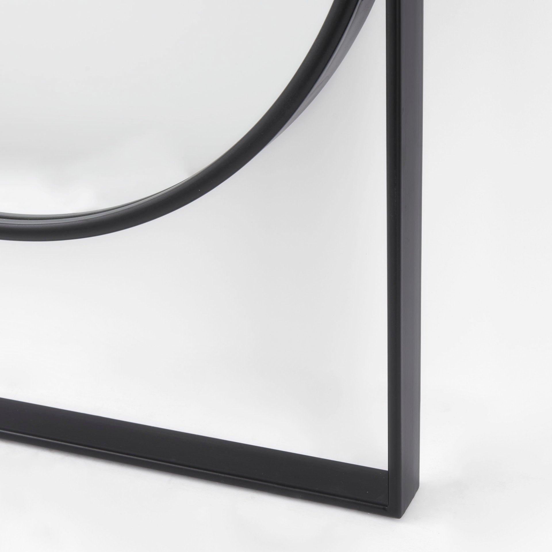 Sadie 28.0L x 2.0W x 78.0H Black Metal Rounded Arch Floor Mirror - Central Designs