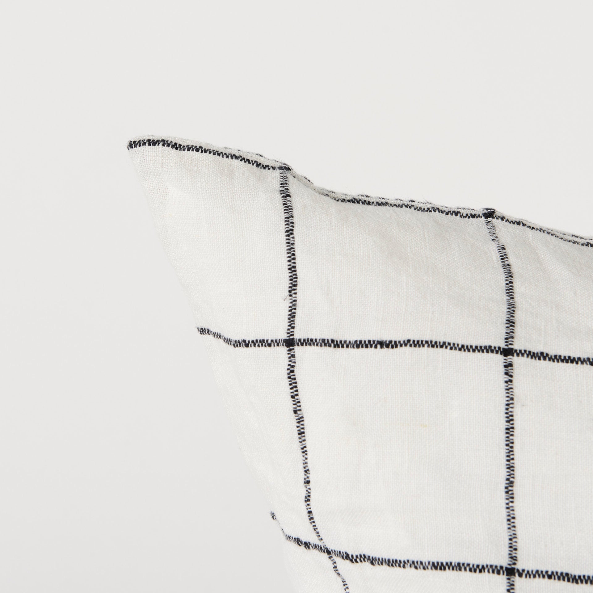 Suzanne 22 x 22 White/Black Square Pattern Decorative Pillow Cover - Central Designs