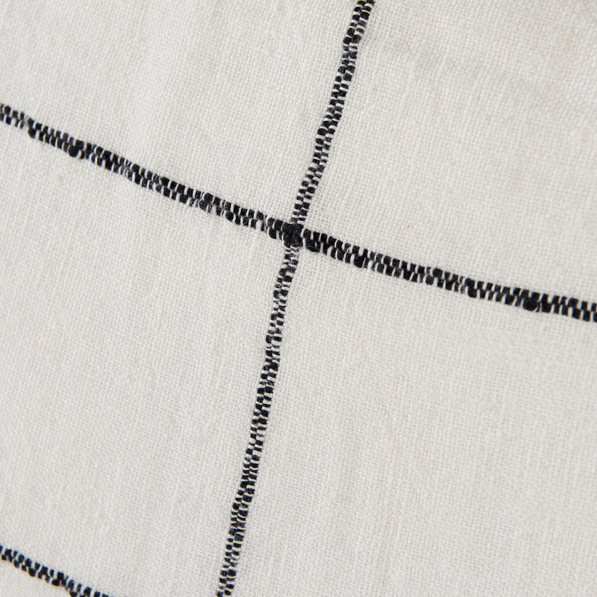 Suzanne 22 x 22 White/Black Square Pattern Decorative Pillow Cover - Central Designs