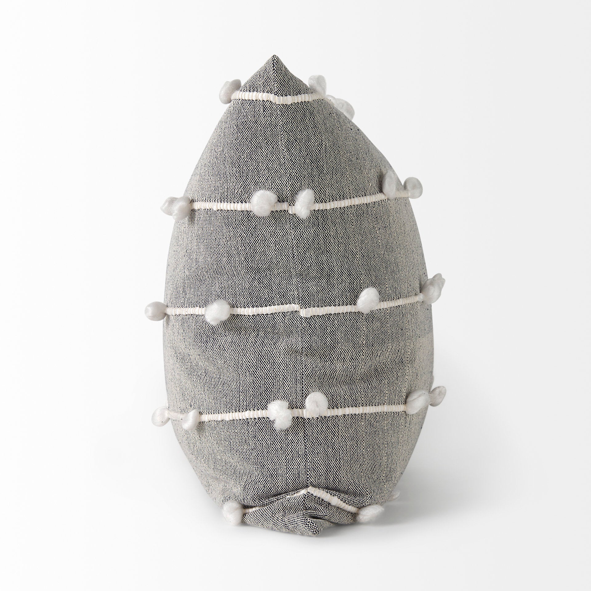 Linda 20 x 20 Navy And Cream With White Detail Decorative Pillow Cover - Central Designs