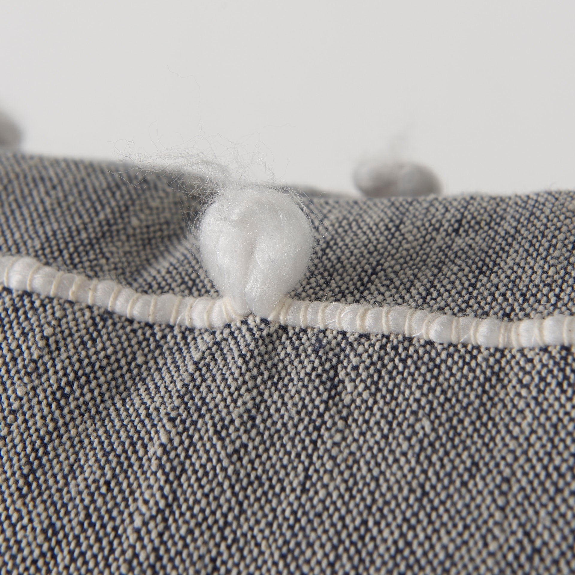 Linda 20 x 20 Navy And Cream With White Detail Decorative Pillow Cover - Central Designs