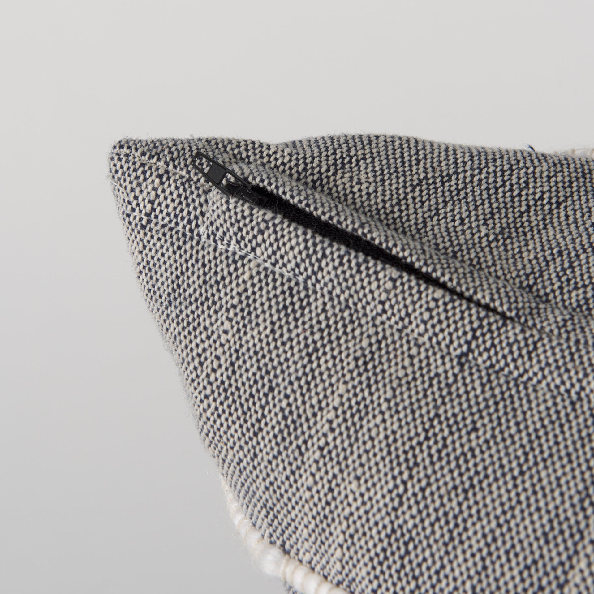 Linda 20 x 20 Navy And Cream With White Detail Decorative Pillow Cover - Central Designs