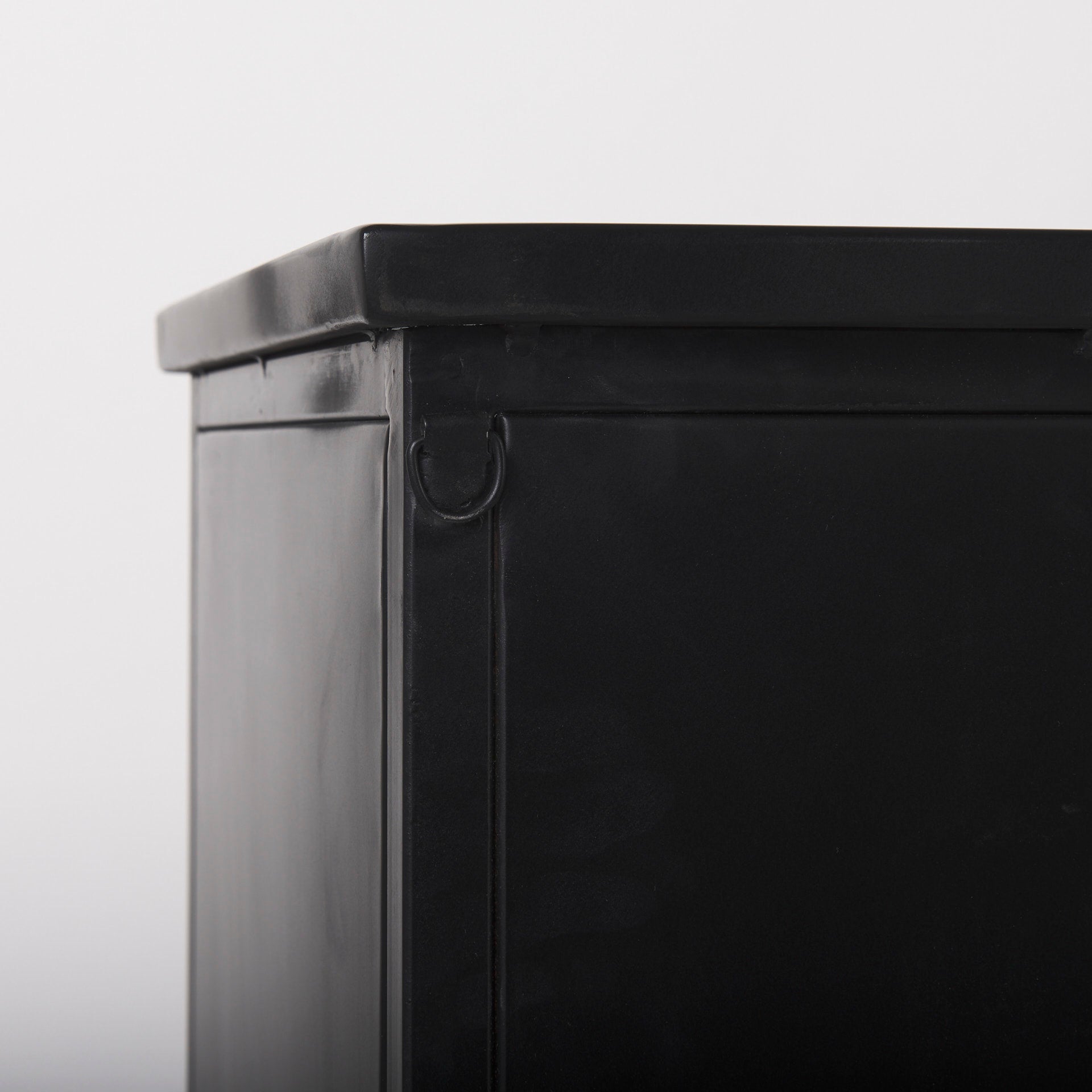 Aurelia 79.0L x 16.0W x 33.0H Black and White Metal Four Door Glass Cabinet - Central Designs