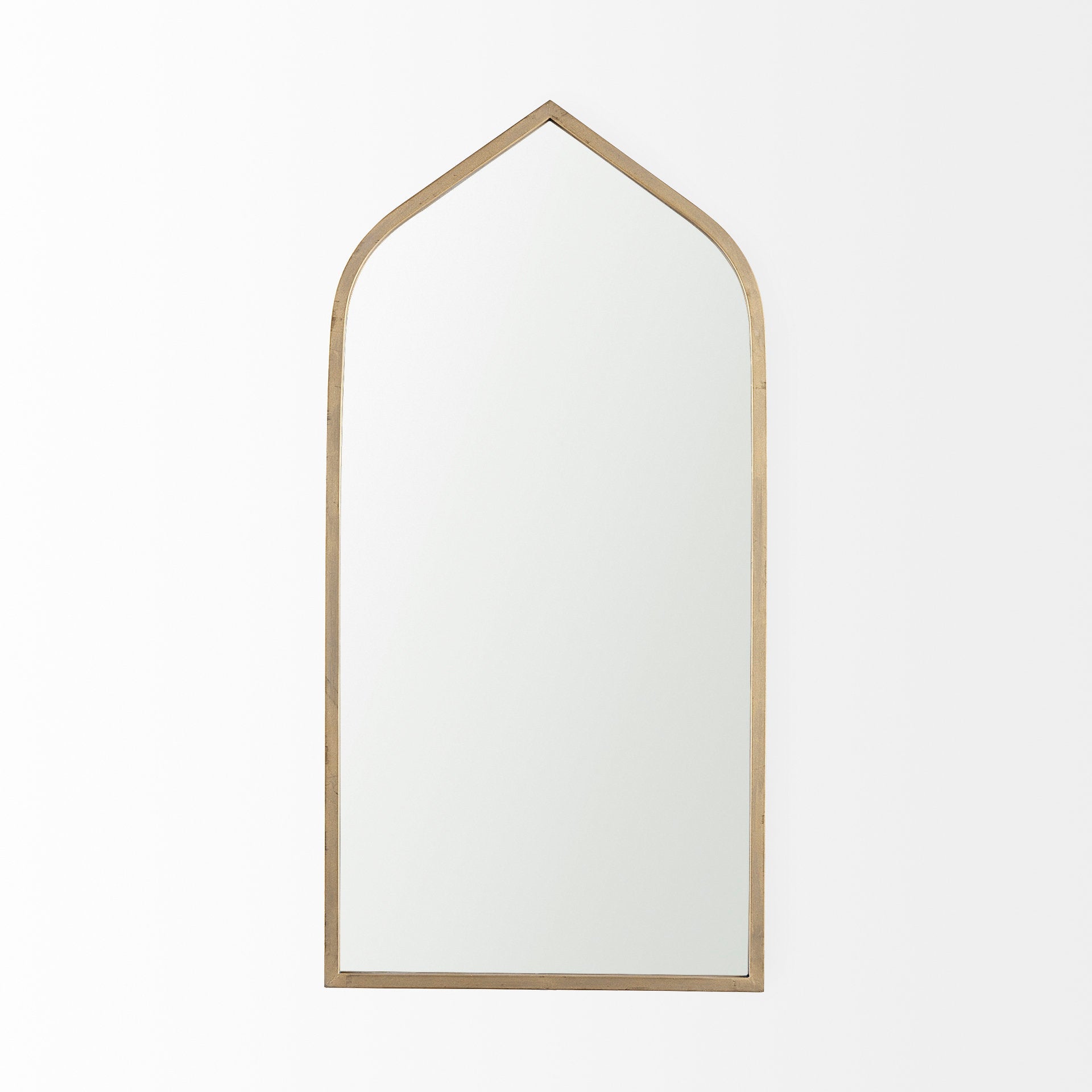 Giovanna 23.6L x 1.2W x 48.8H Gold Metal Frame Ogee Arch Vanity Mirror - Central Designs