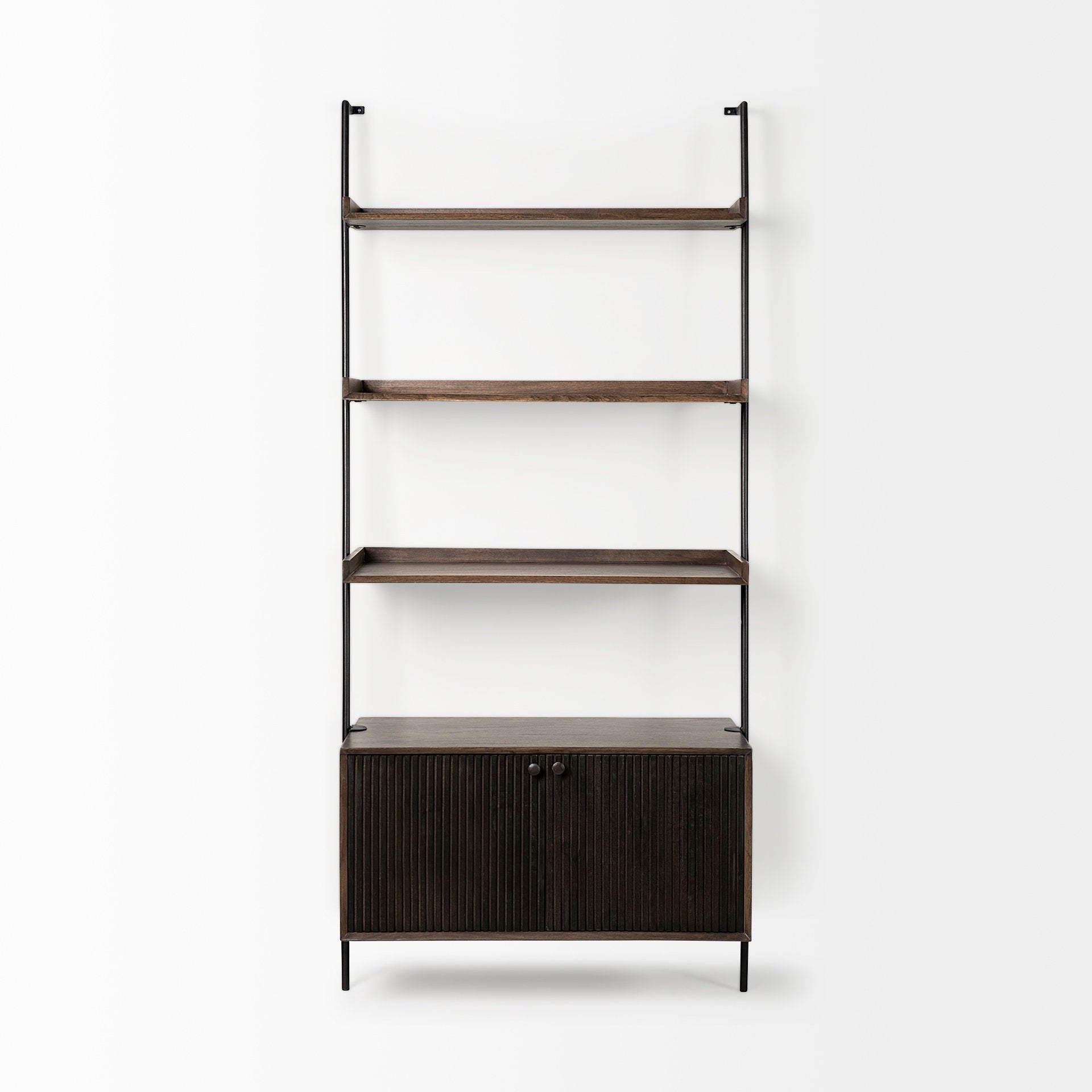 Grace 37.5L x 20W x 82H Two - Toned Brown Wood Three Shelf Shelving Unit - Central Designs