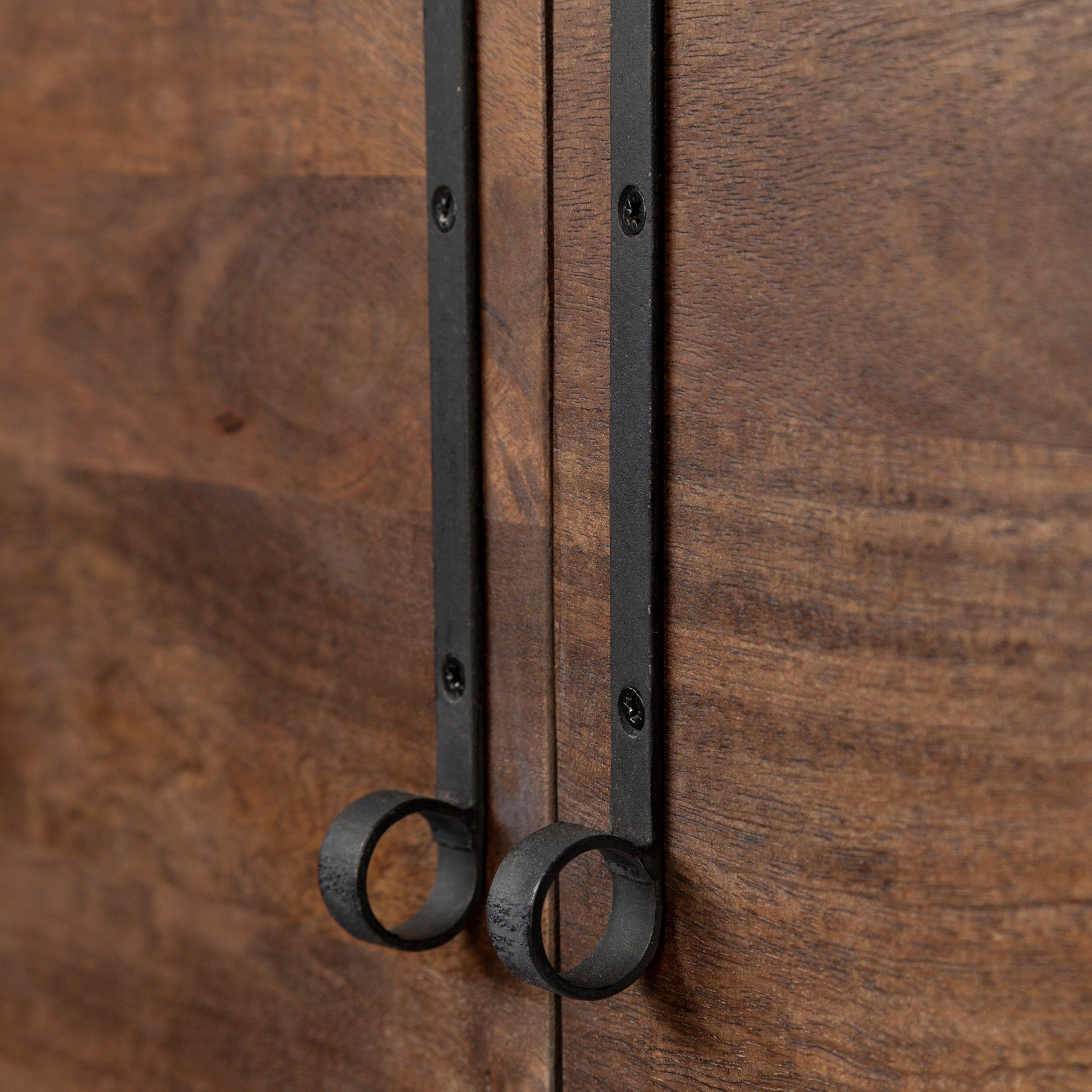 Glenn VI 71.5x18 Dark Brown Wood Frame w/ Black Iron Accent, 6 Drawer, 2 Door Cabinet Sideboard - Central Designs