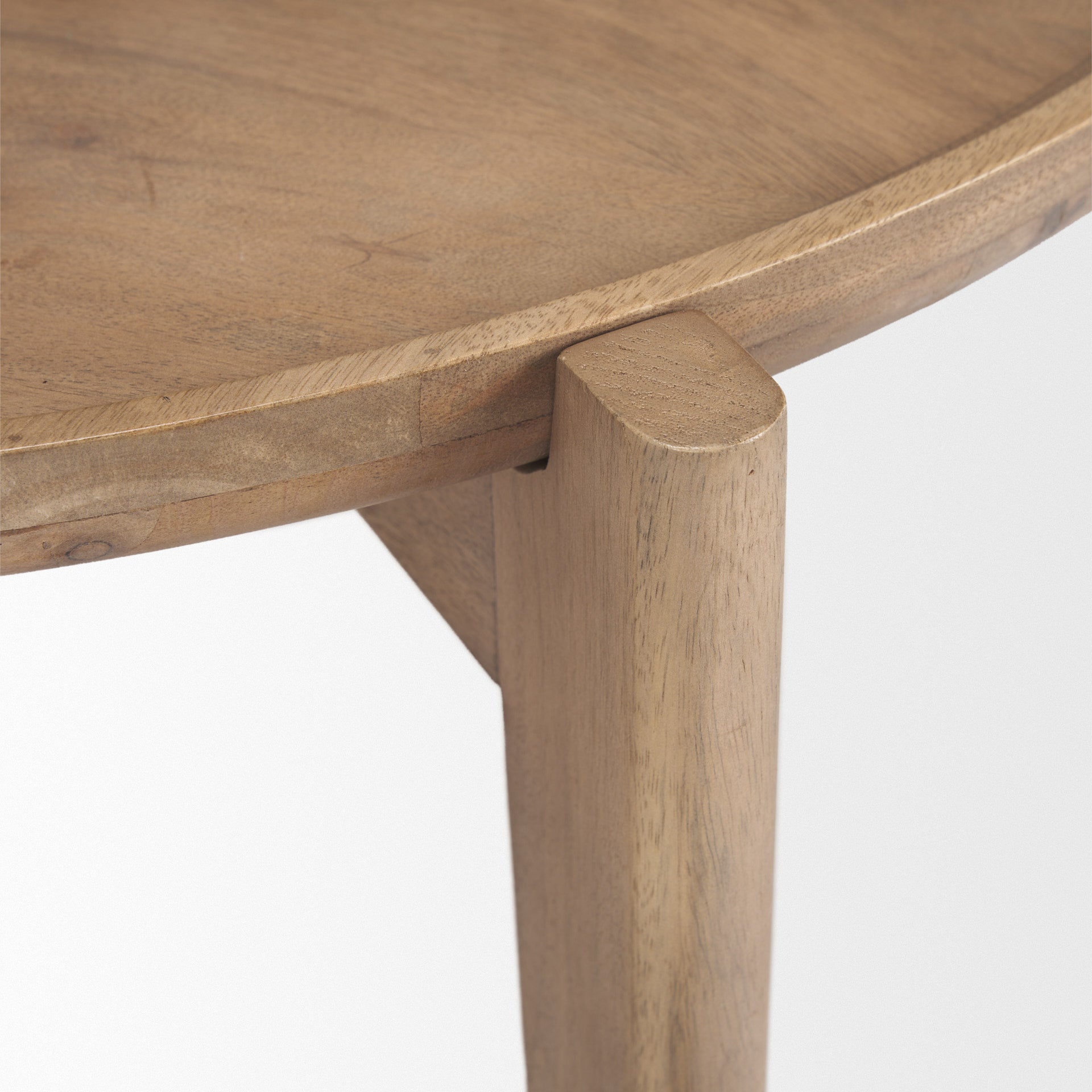 Cleaver I 22 x 24 Round Top Brown Solid Wood Accent Table - Central Designs
