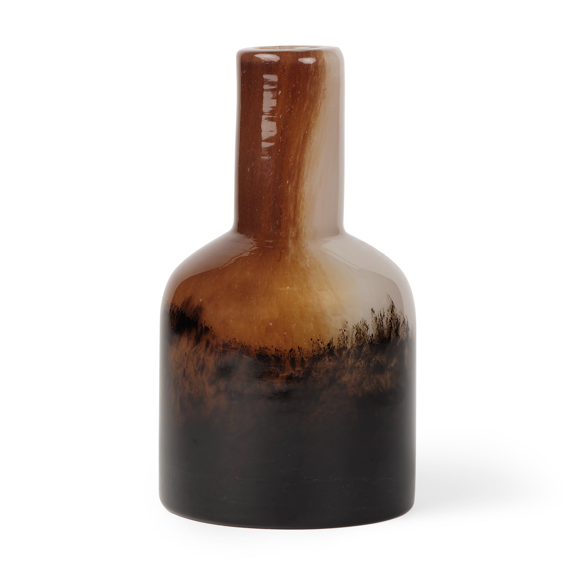 Marans Short Amber Multi - Color Glass Vase - Central Designs