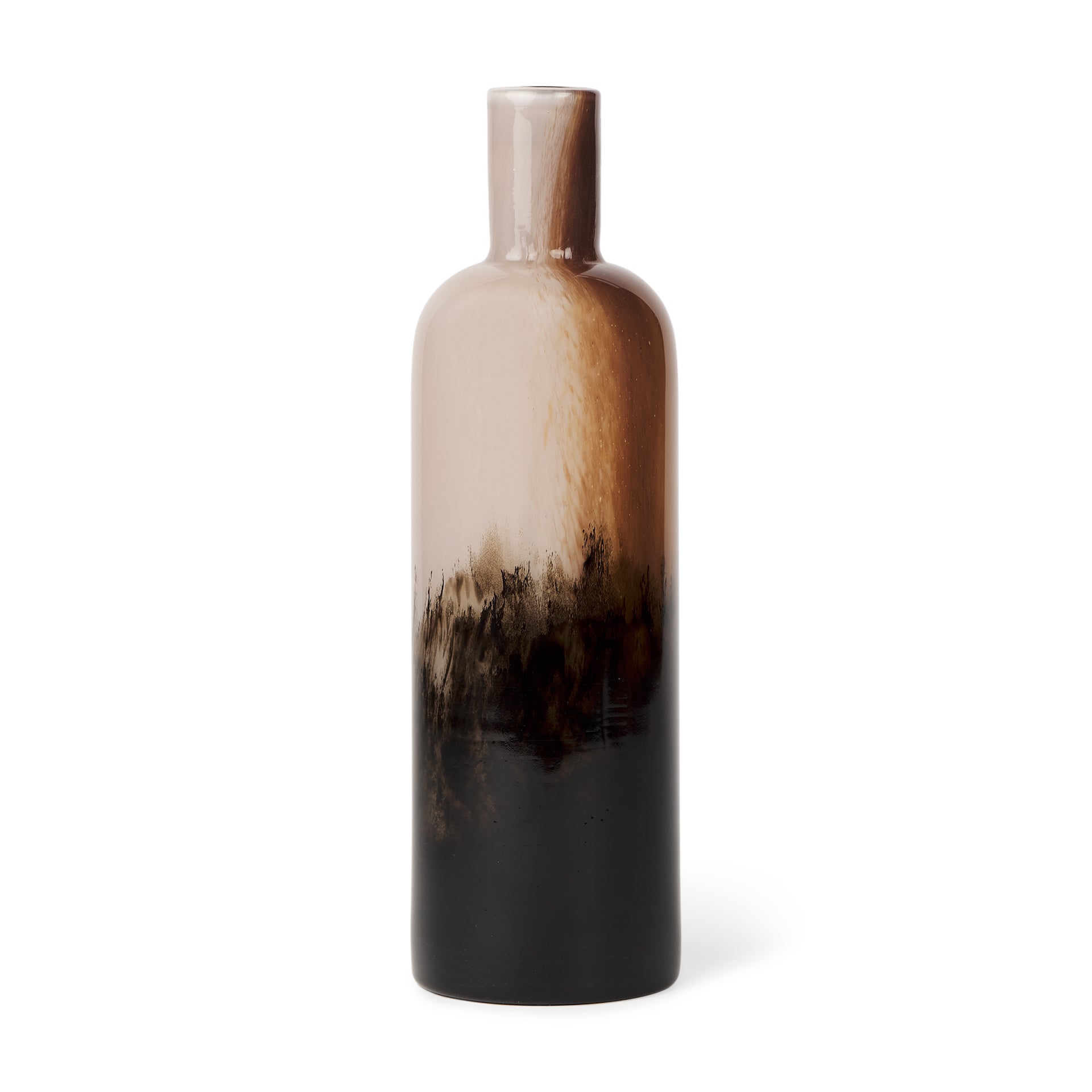 Marans Tall Amber Multi - Color Glass Vase - Central Designs