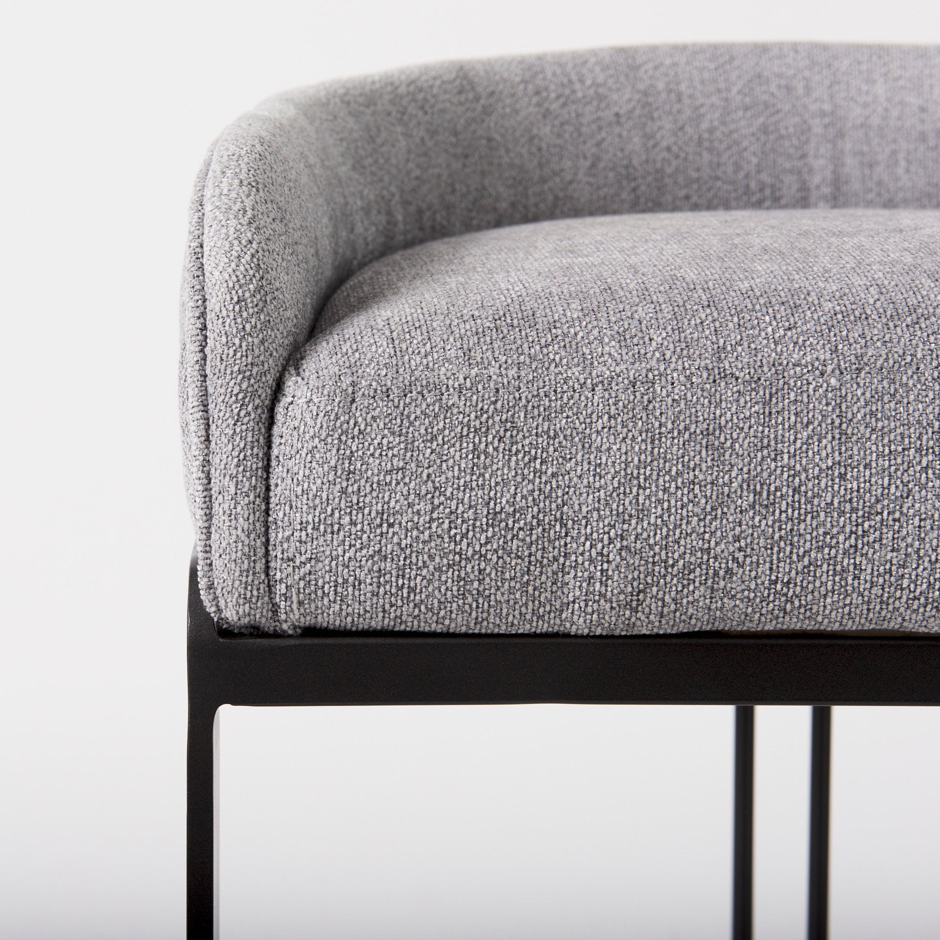 Hollyfield II Gray Fabric Seat W/ Gray Metal Base Bar Stool - Central Designs