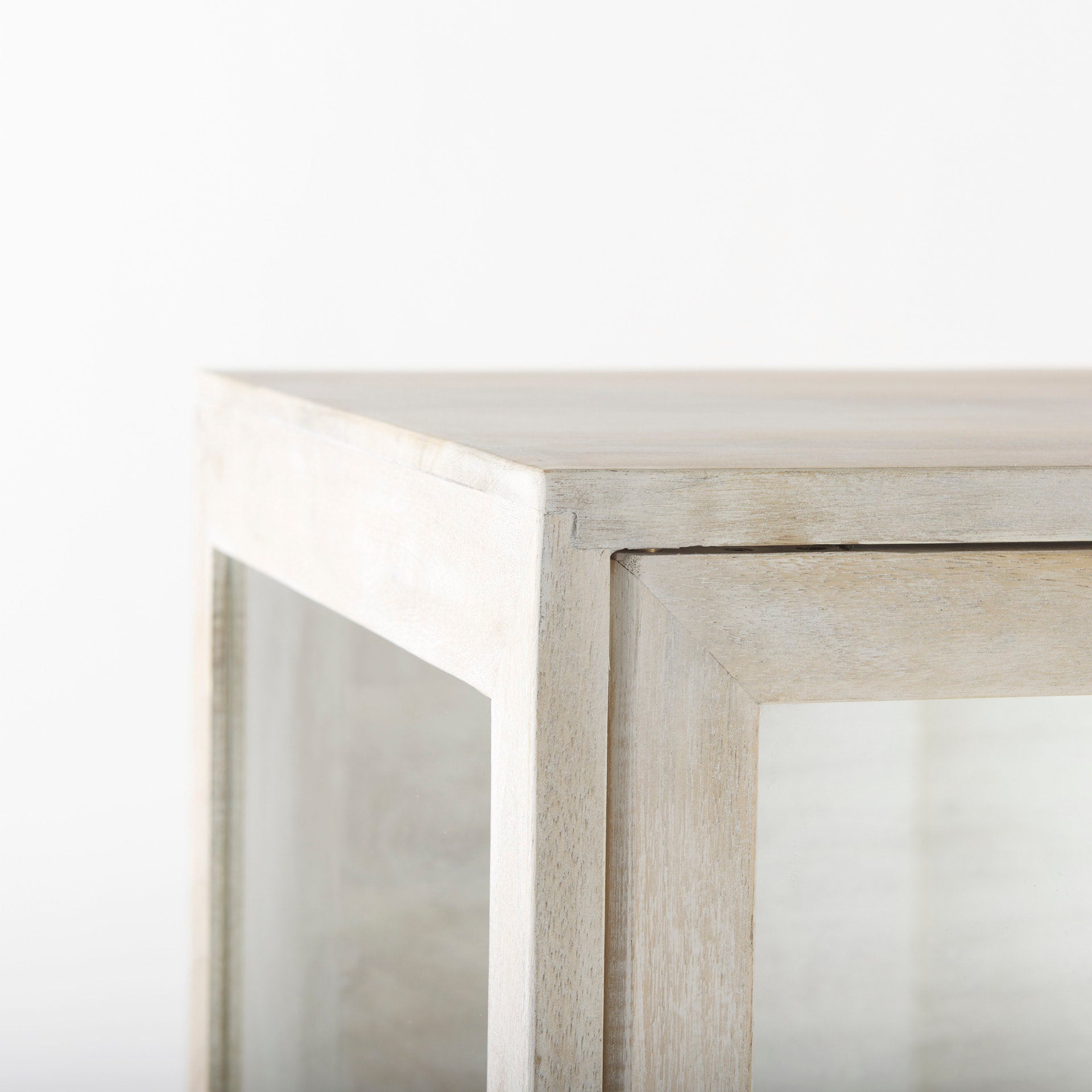Arelius 36L x 18.75W x 63H White Wood W/ Gold Metal Base Display Cabinet - Central Designs