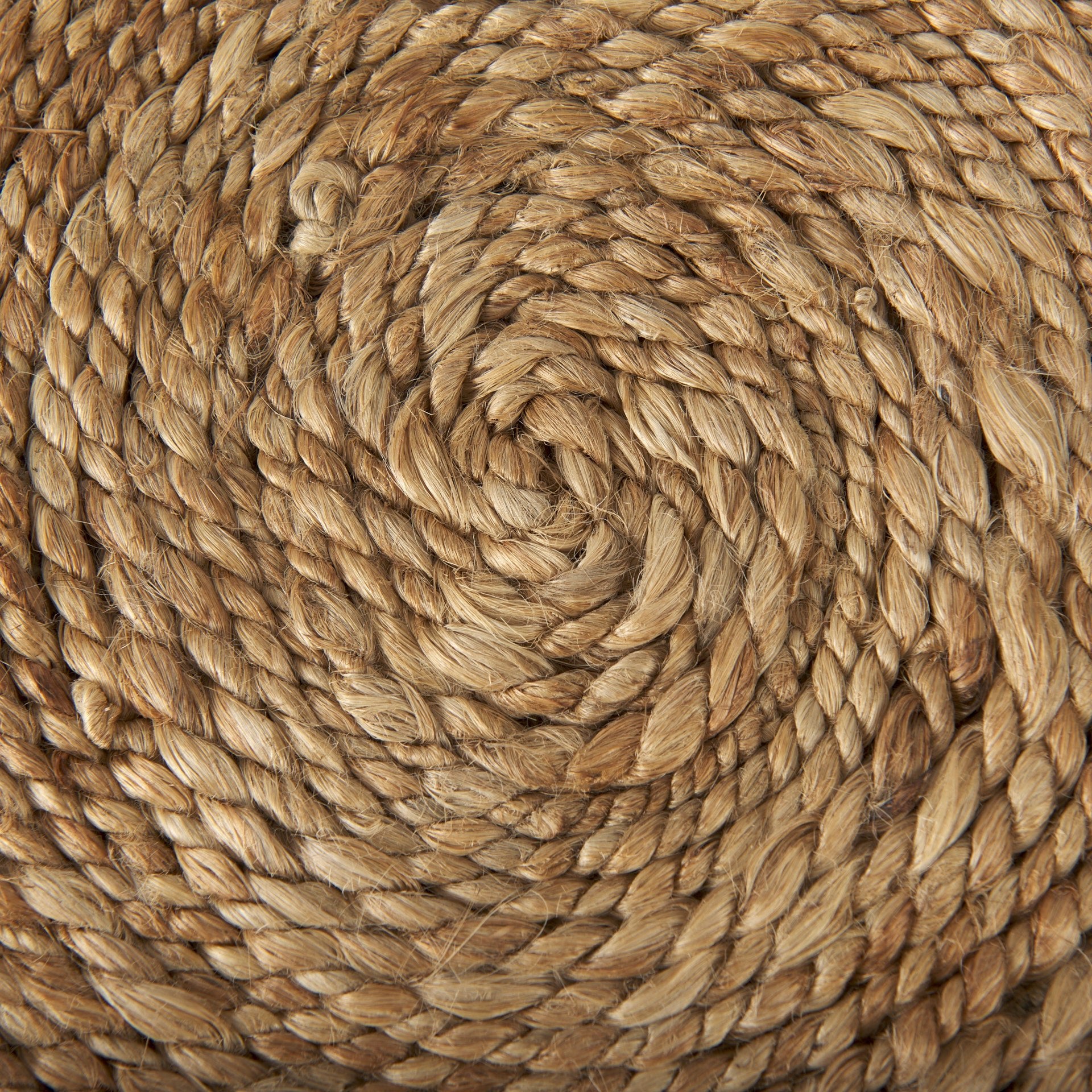 Allium Brown Handwoven Wool Cylindrical Pouf - Central Designs