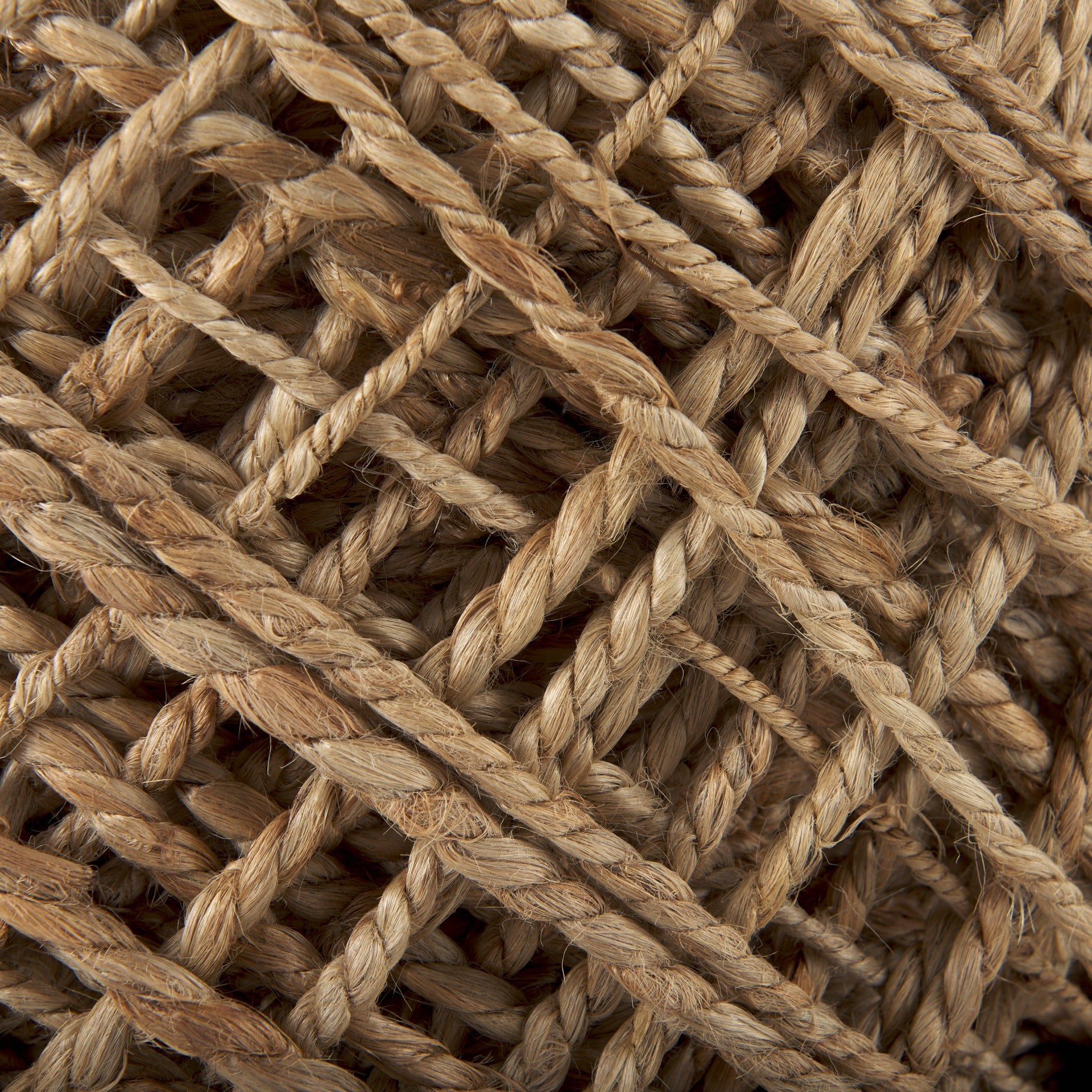 Allium Brown Handwoven Wool Cylindrical Pouf - Central Designs