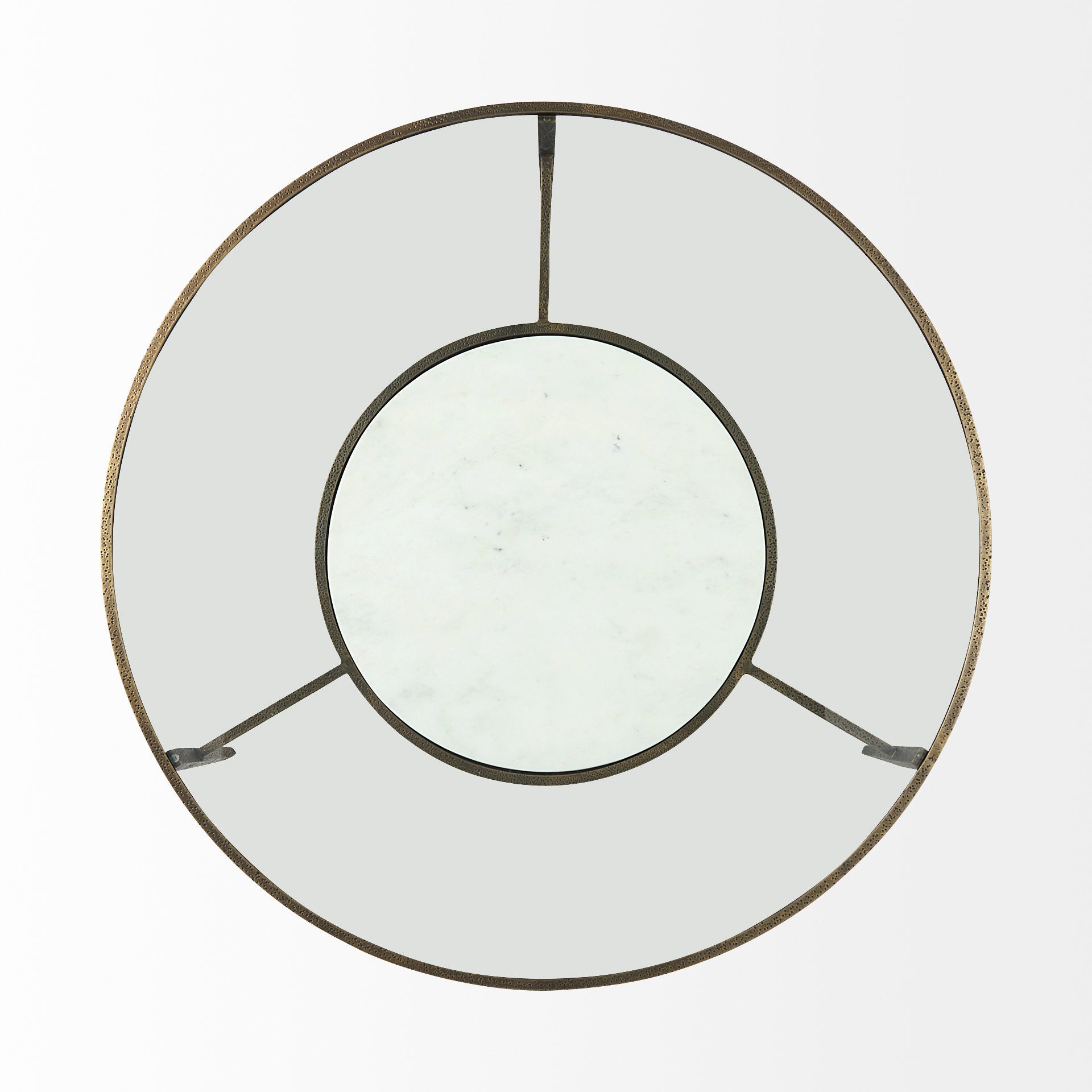 Felicity 36.0L x 36.0W x 16.0H Marble Top W/Iron Frame Coffee Table - Central Designs