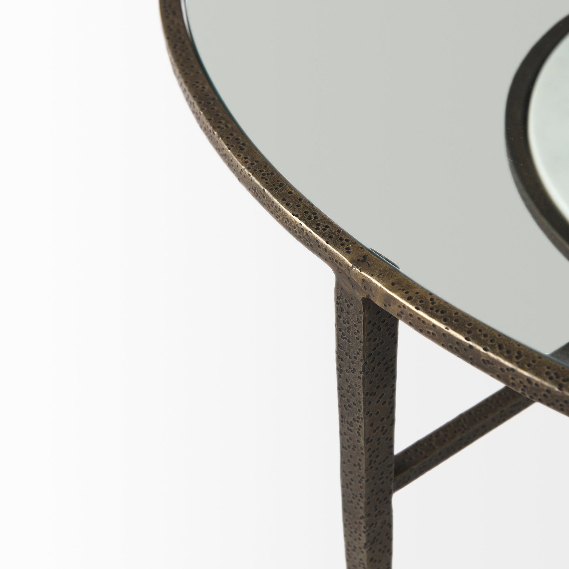 Felicity 36.0L x 36.0W x 16.0H Marble Top W/Iron Frame Coffee Table