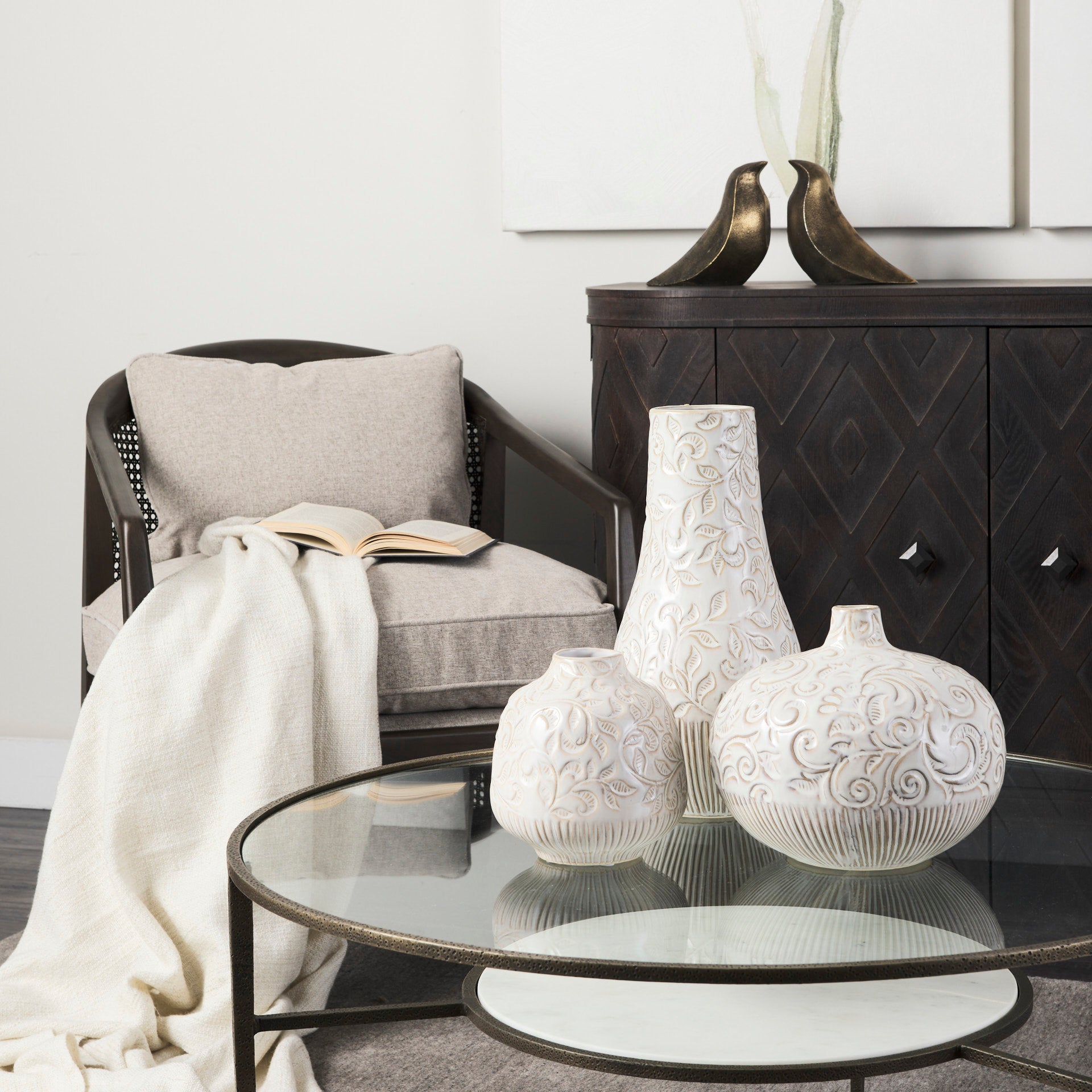 Felicity 36.0L x 36.0W x 16.0H Marble Top W/Iron Frame Coffee Table - Central Designs