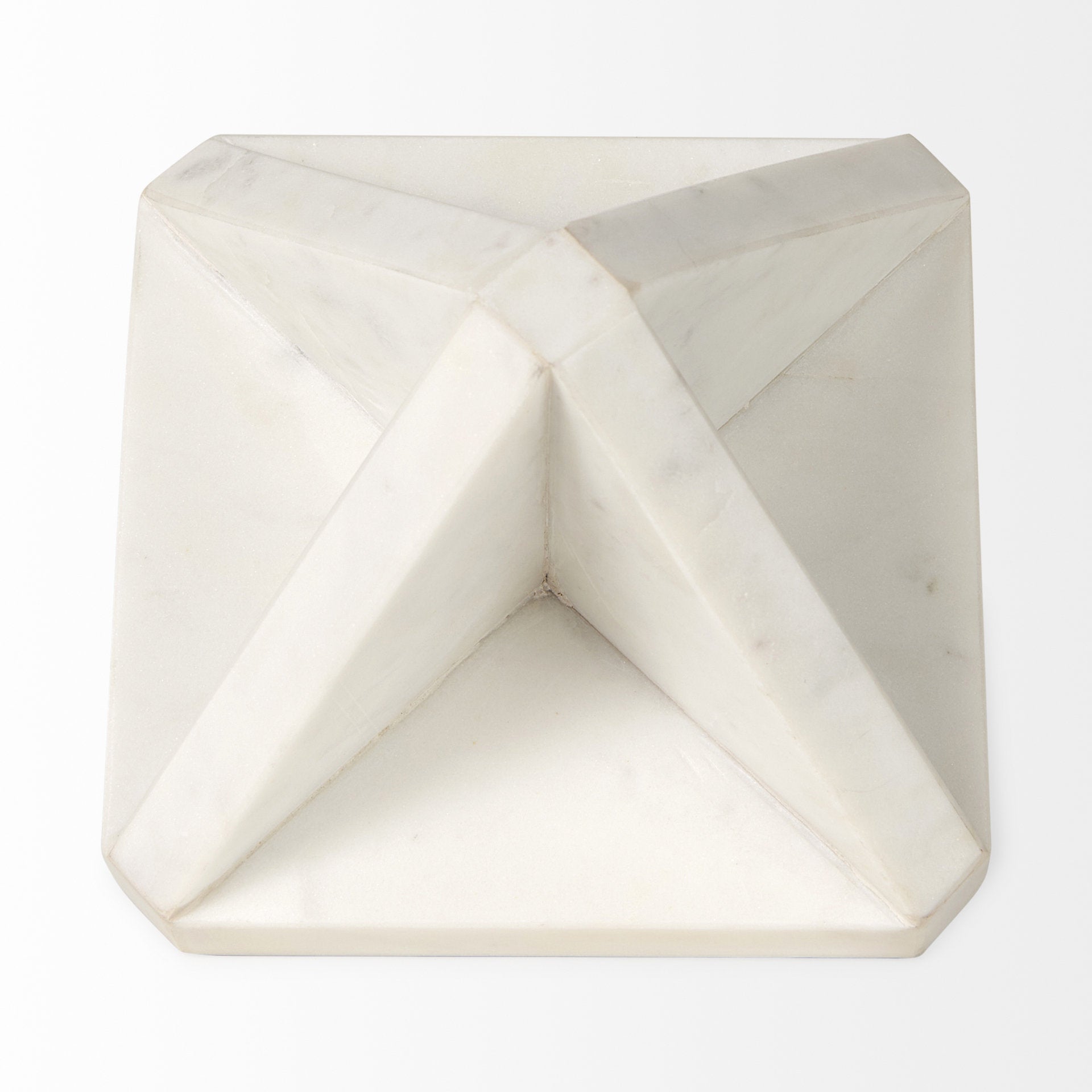Sophia 5.5 L x 5.5 W x 8.5 H White Marble Decor Stand - Central Designs