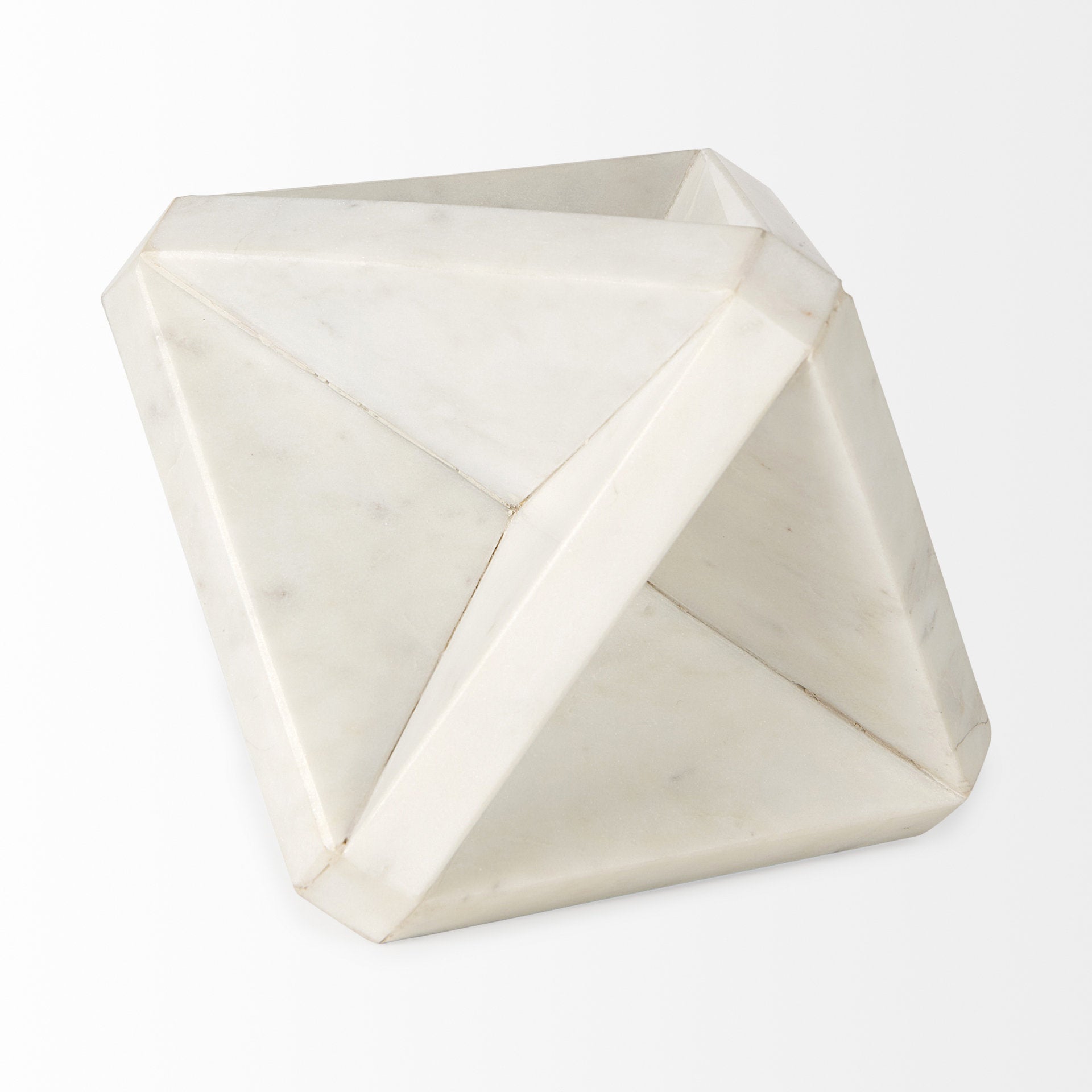 Sophia 5.5 L x 5.5 W x 8.5 H White Marble Decor Stand - Central Designs