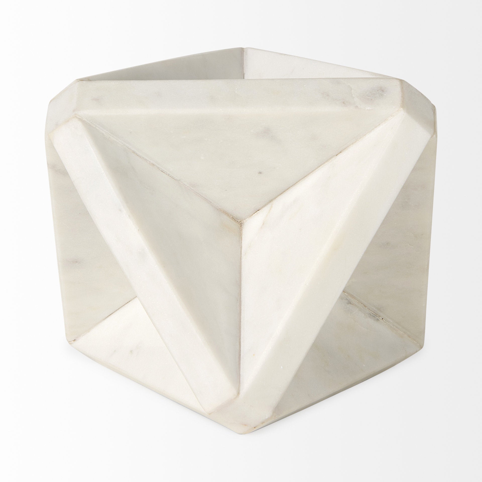 Sophia 5.5 L x 5.5 W x 8.5 H White Marble Decor Stand - Central Designs