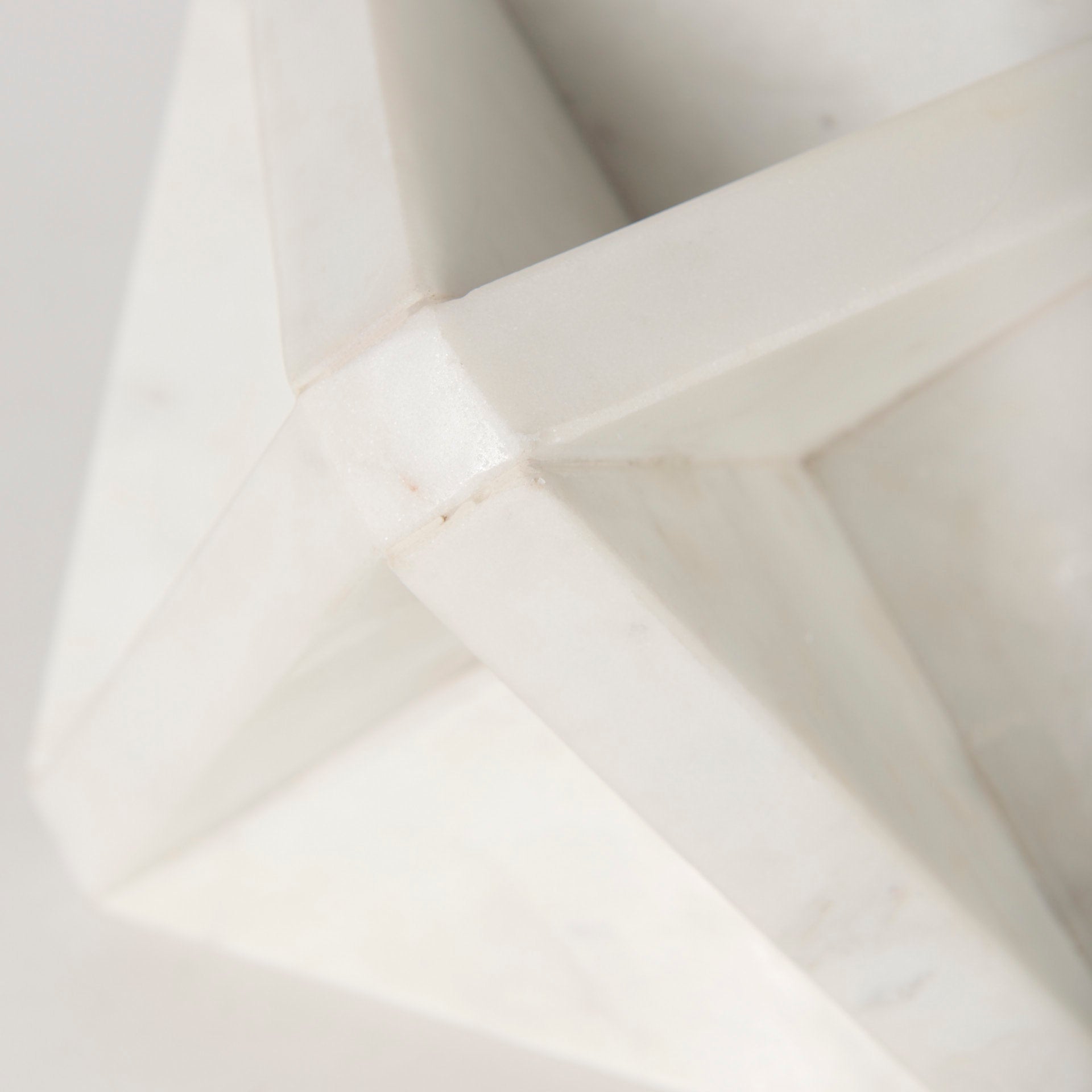 Sophia 5.5 L x 5.5 W x 8.5 H White Marble Decor Stand - Central Designs