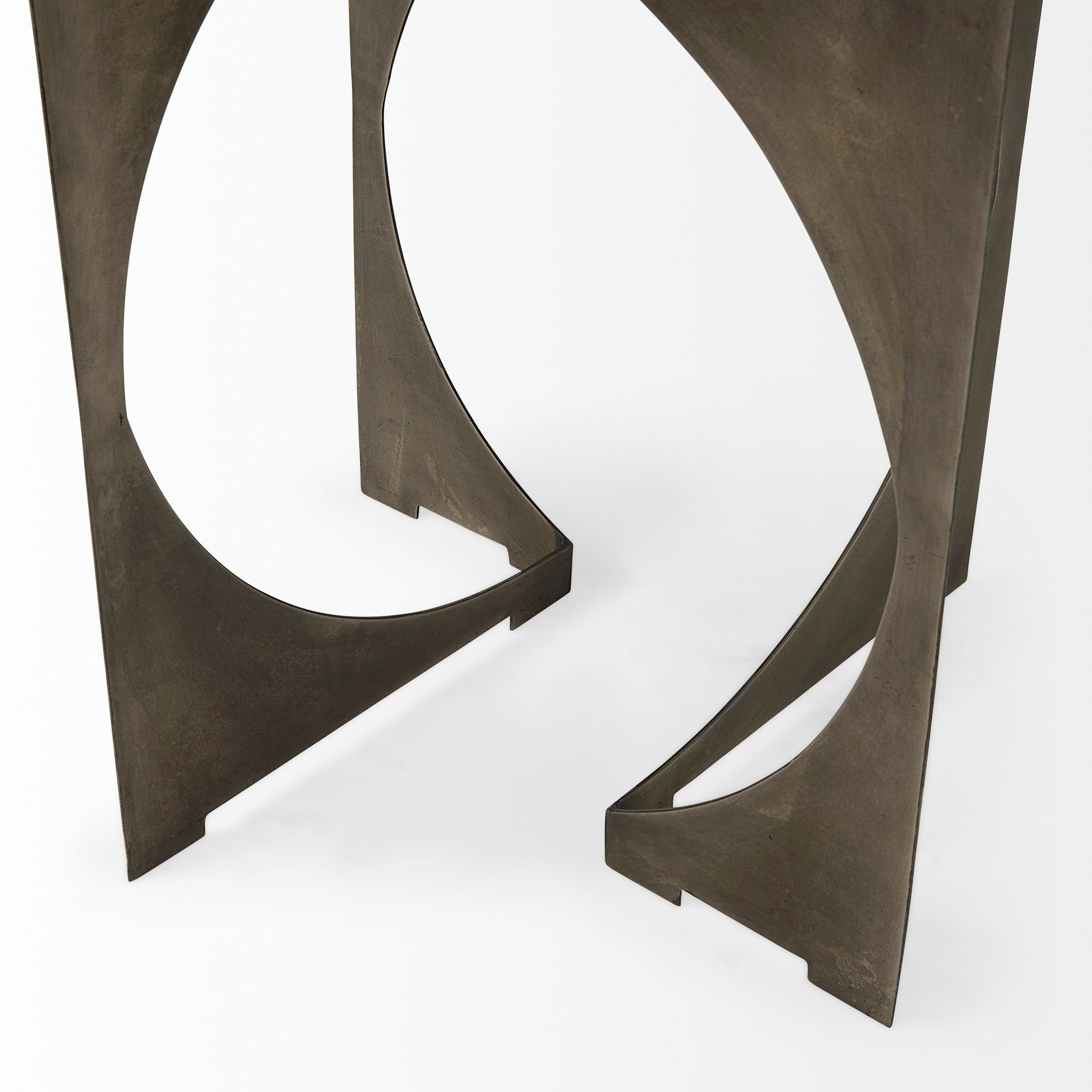 Reinhold II 21L x 21W x 21H Black Marble Top Iron Side Table - Central Designs