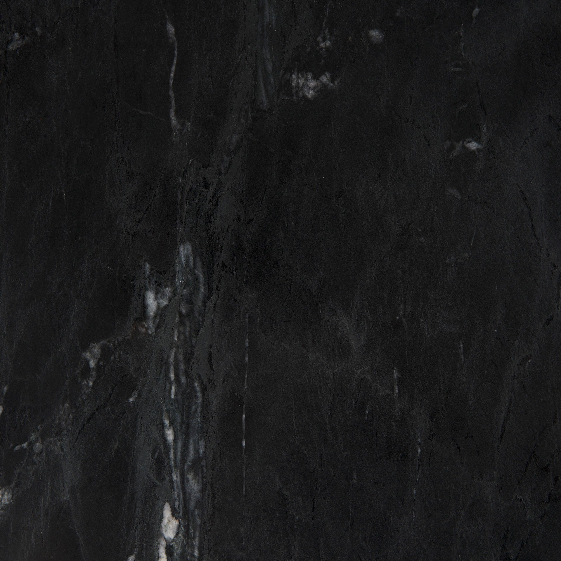 Reinhold II 21L x 21W x 21H Black Marble Top Iron Side Table - Central Designs