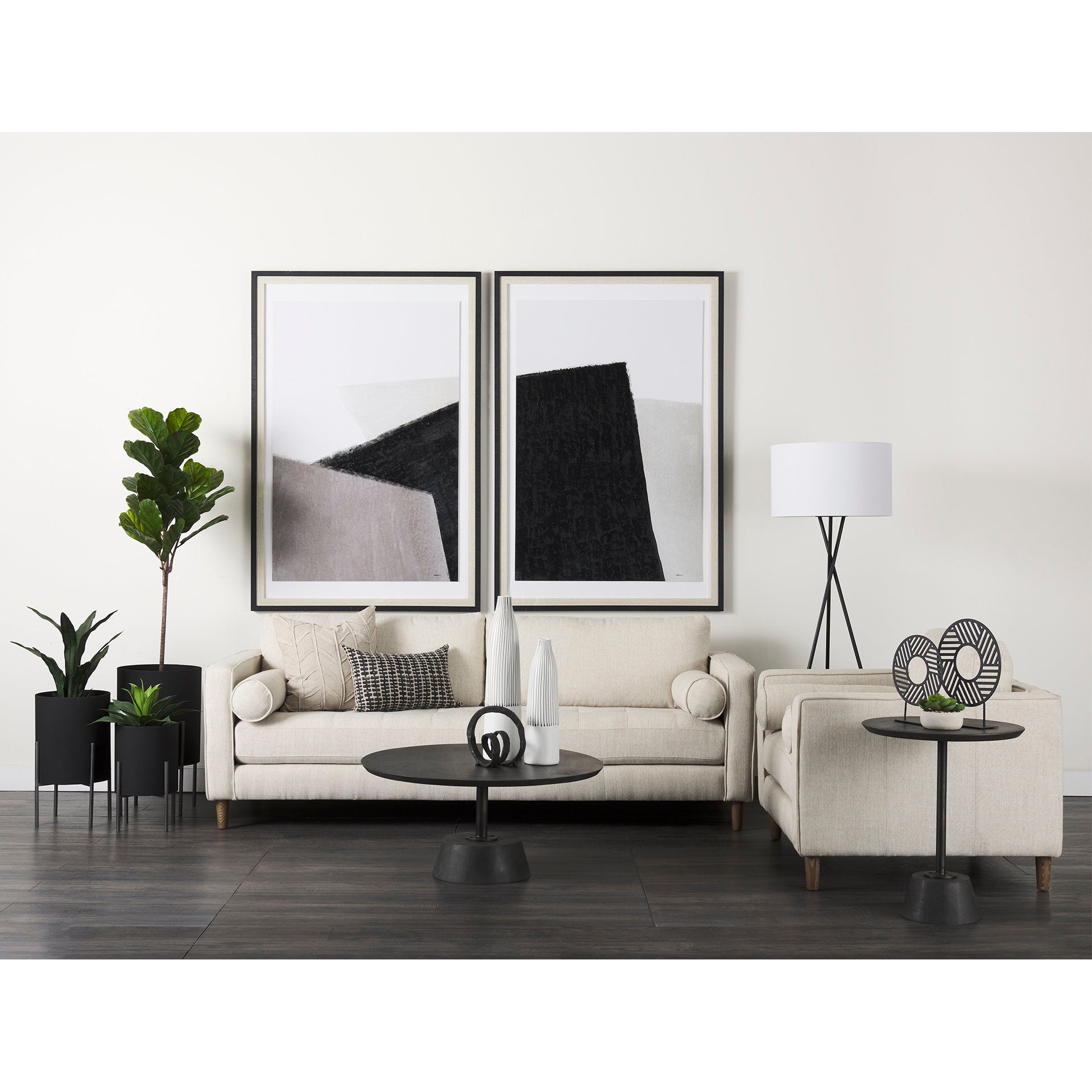 Maxwell 34L x 34W x 16H Dark Brown Wood W/ Black Metal Pedestal Base Round Coffee Table - Central Designs