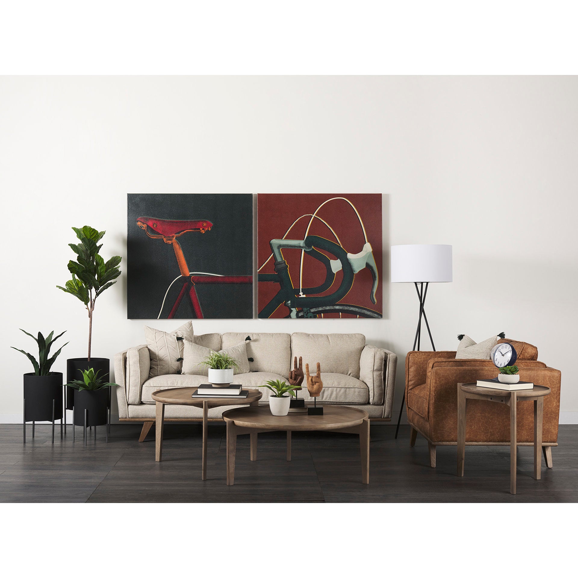 Cleaver (Set of 2) 40" & 31" Round Brown Solid Wood Nesting Coffee Tables - Central Designs