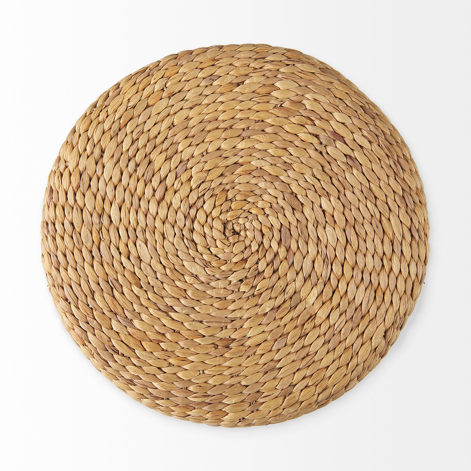 Maya 17.7L x 17.7W x 17.7H Light Brown W/Medium Brown Stripes Seagrass Round Pouf