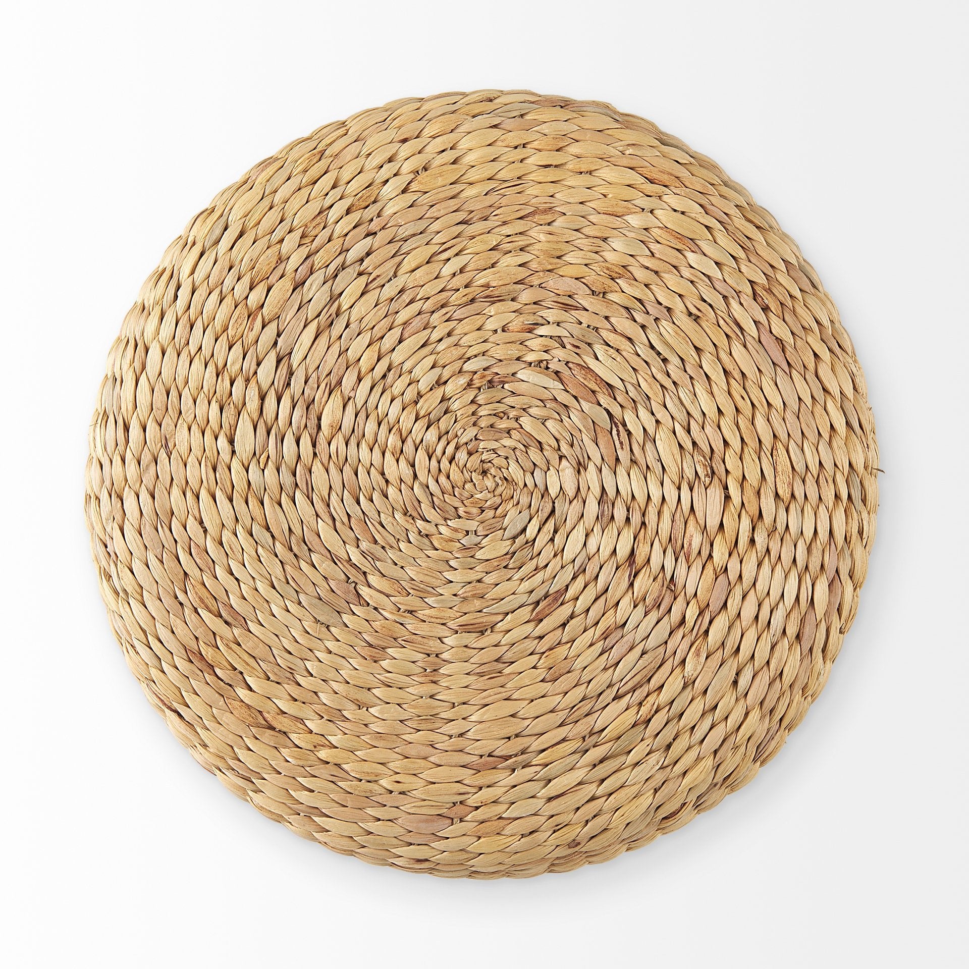 Michelle 17.7L x 17.7W x 17.7H Light Brown Woven Seagrass Round Pouf - Central Designs