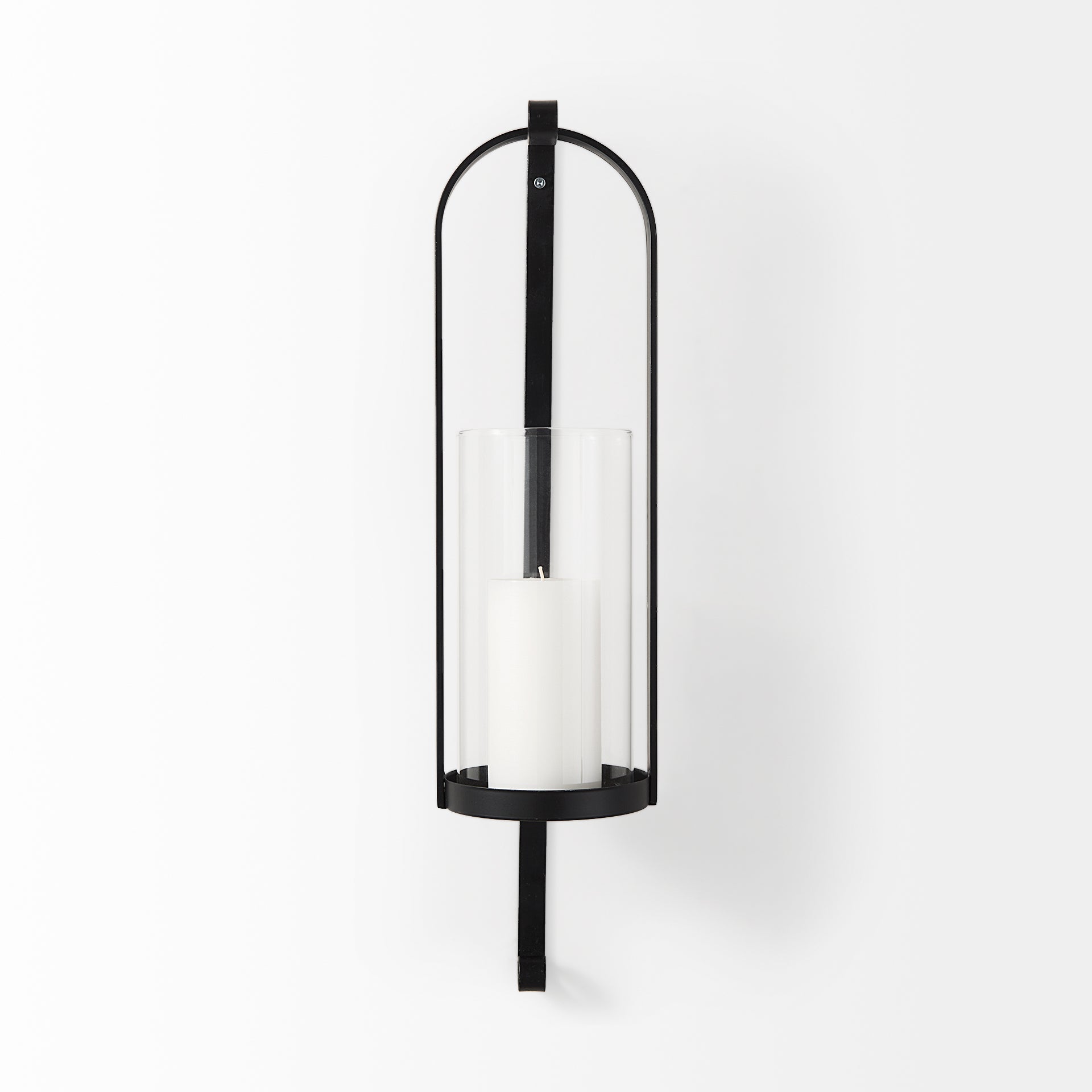 Kero 5.9L x 6.9W x 24.0H Black Metal Wall Candle Holder - Central Designs