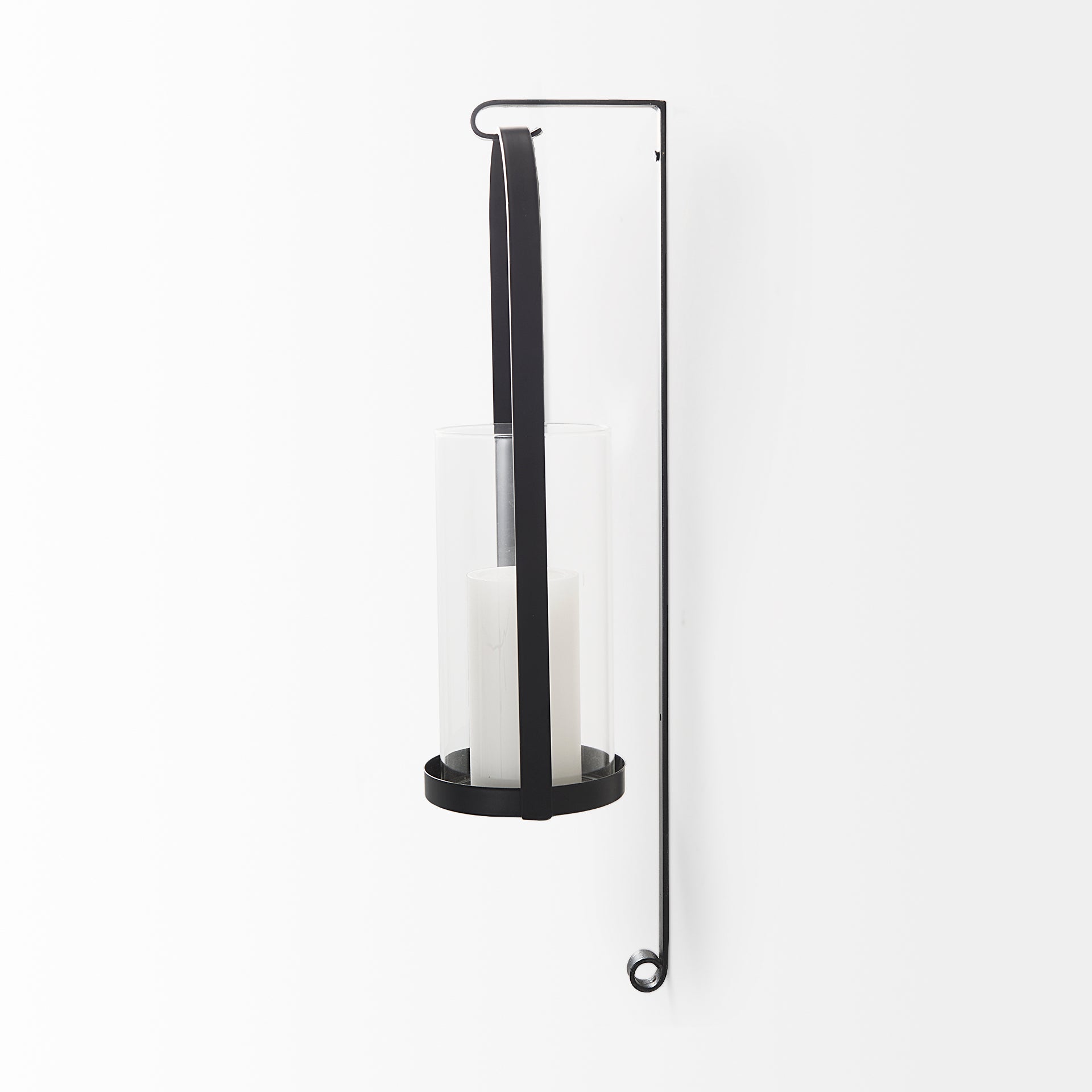 Kero 5.9L x 6.9W x 24.0H Black Metal Wall Candle Holder - Central Designs