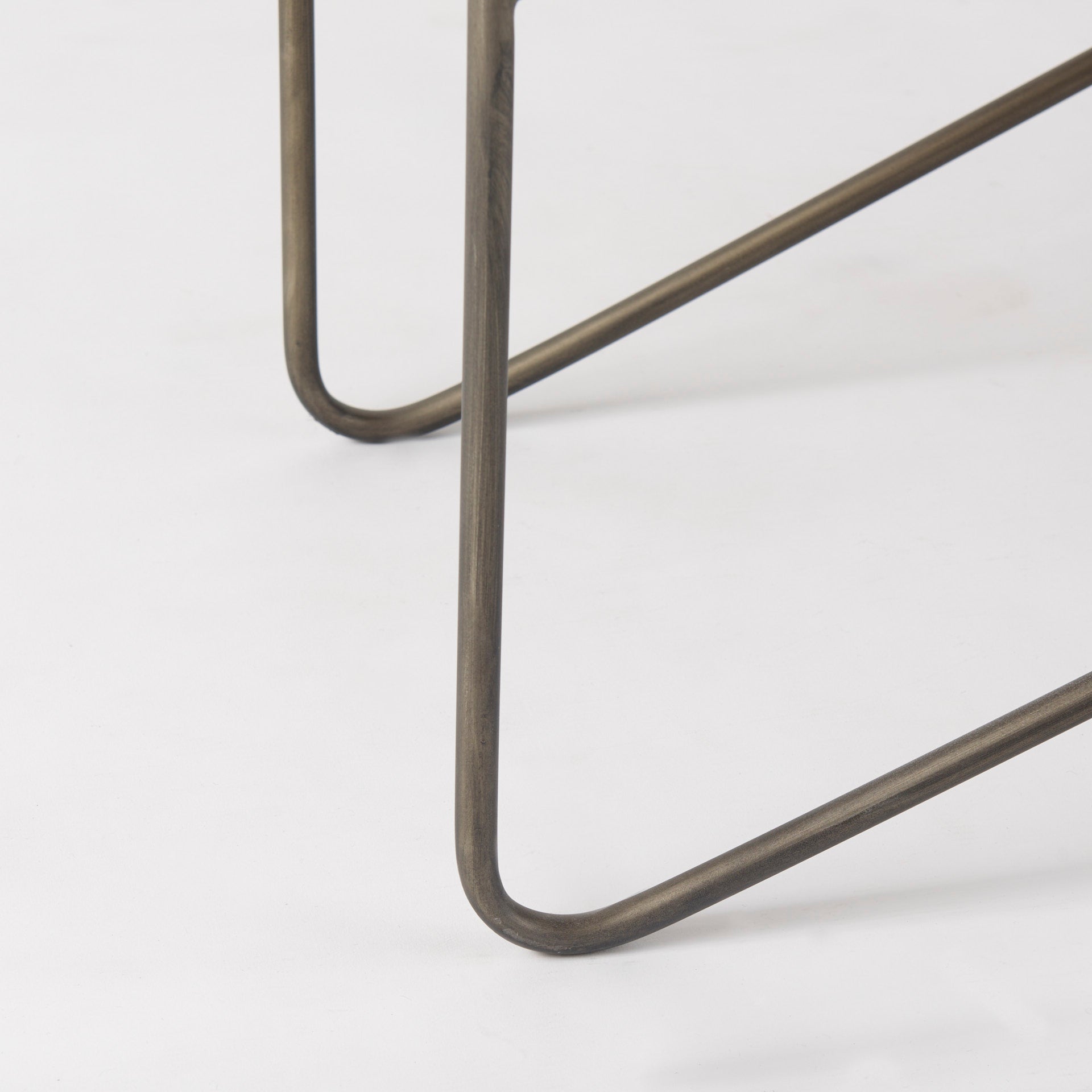 Camille 55.5L x 16.0W x 17.0H Cream Fabric Seat W/ Metal Frame Bench - Central Designs