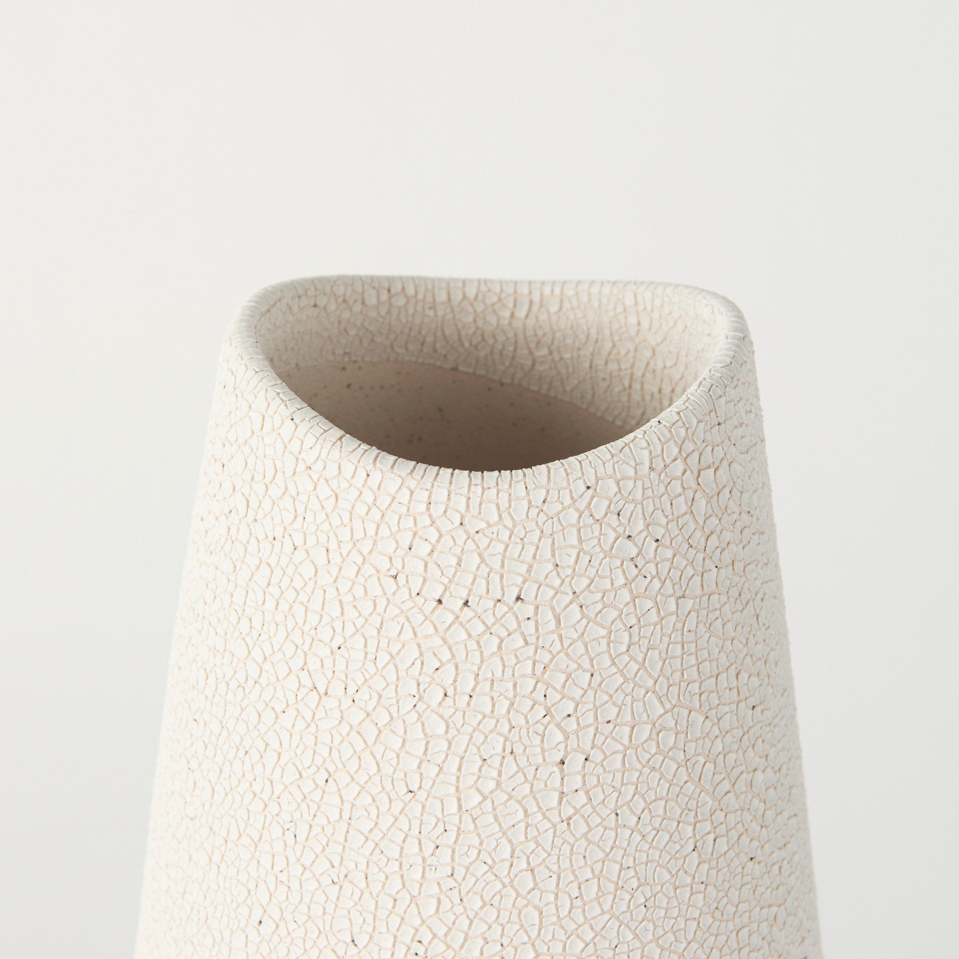 Salar 5.9L x 5.9W x 14.0H Cream Conical Crackled Ceramic Vase - Central Designs