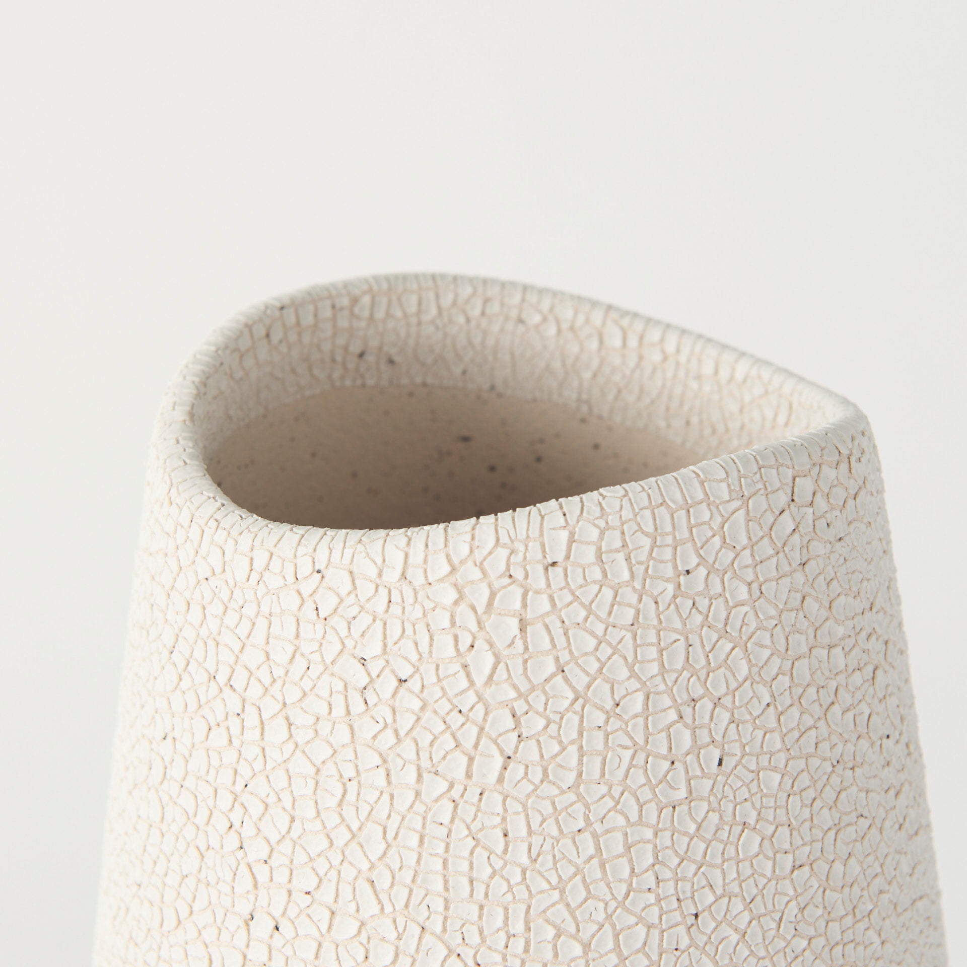 Salar 5.9L x 5.9W x 14.0H Cream Conical Crackled Ceramic Vase - Central Designs