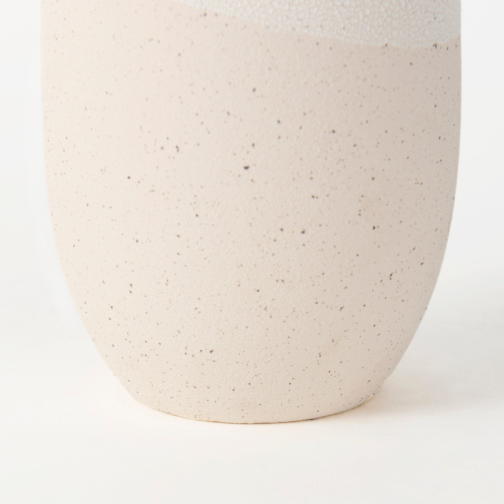 Salar 5.9L x 5.9W x 14.0H Cream Conical Crackled Ceramic Vase - Central Designs