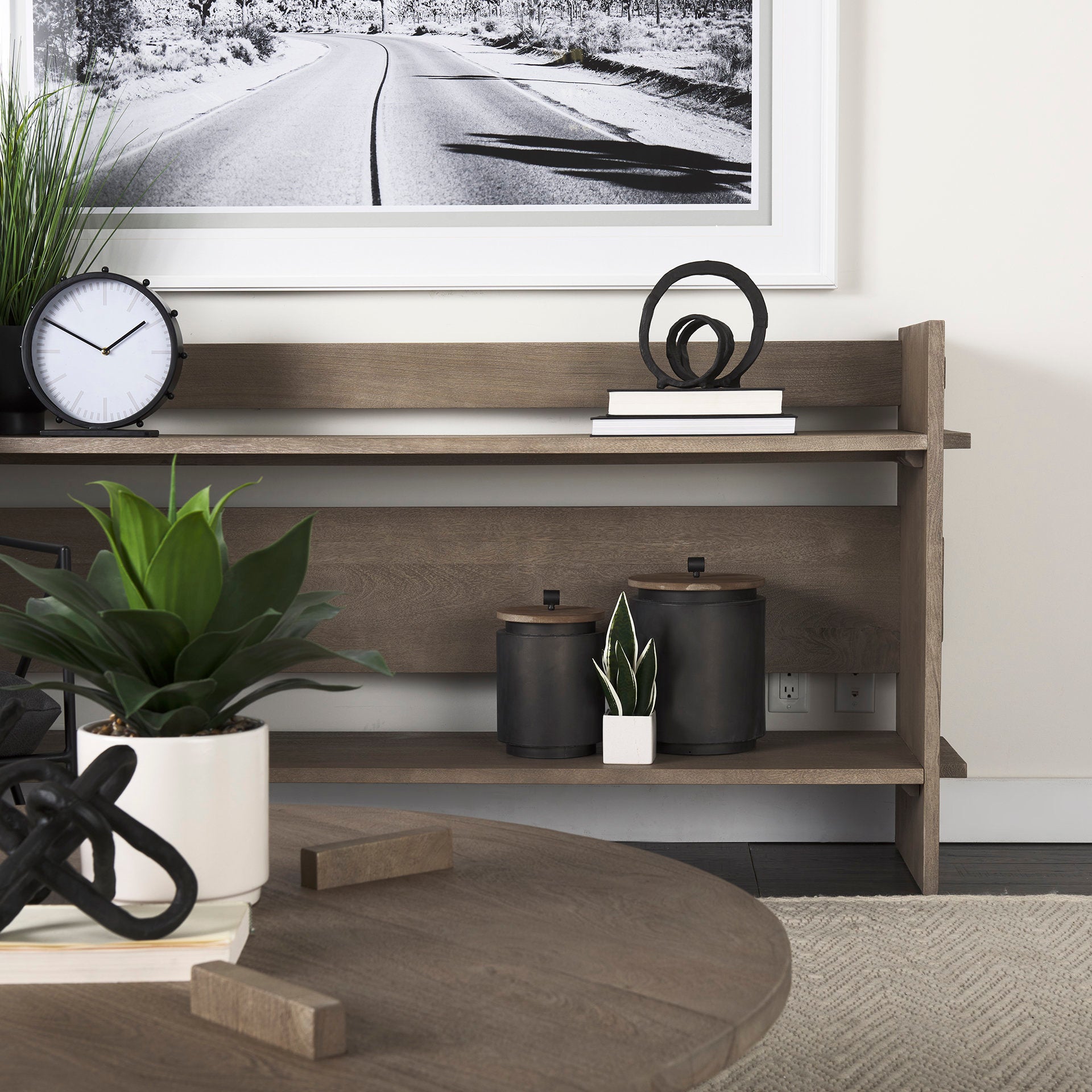 Aida Light Gray Wood Console Table - Central Designs