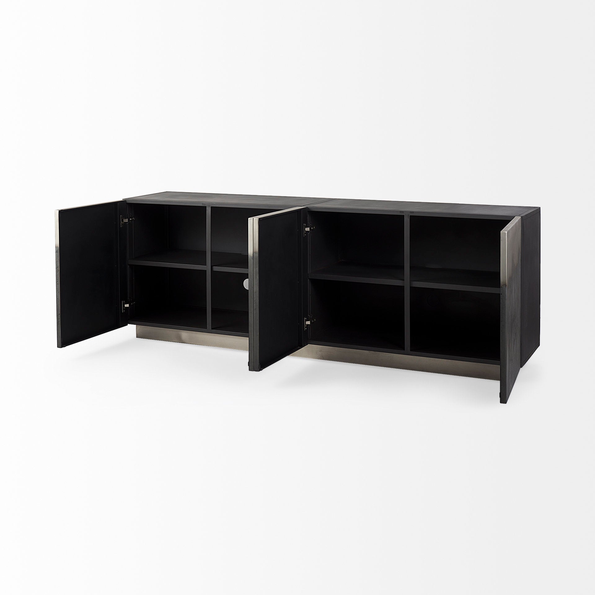 Roxdale 82.0L x 18.0W x 29.0H Acid Wash Metal Sideboard - Central Designs