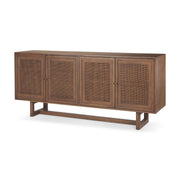Grier Medium Brown Solid Wood W/Cane Sideboard - Central Designs