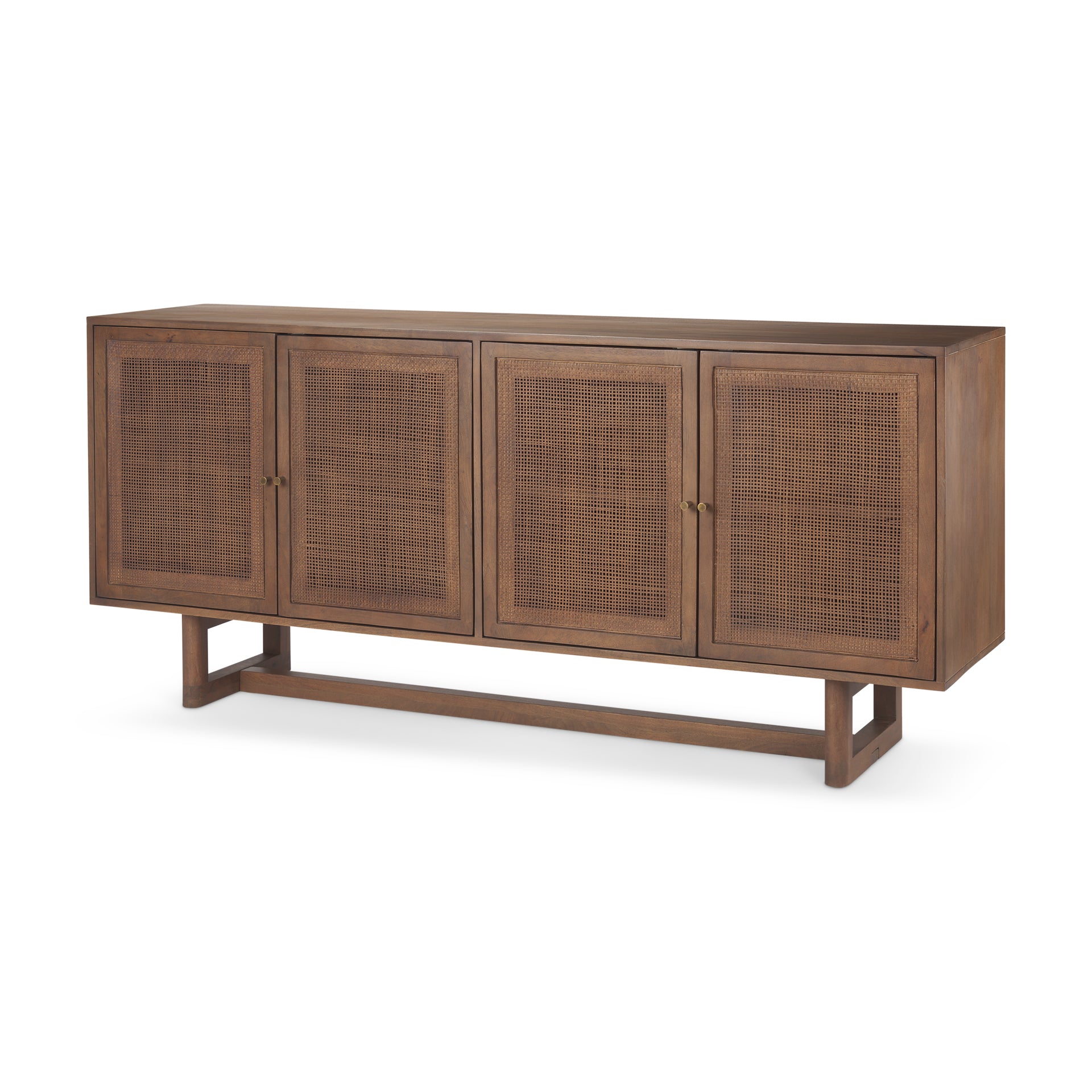 Grier Medium Brown Solid Wood W/Cane Sideboard - Central Designs