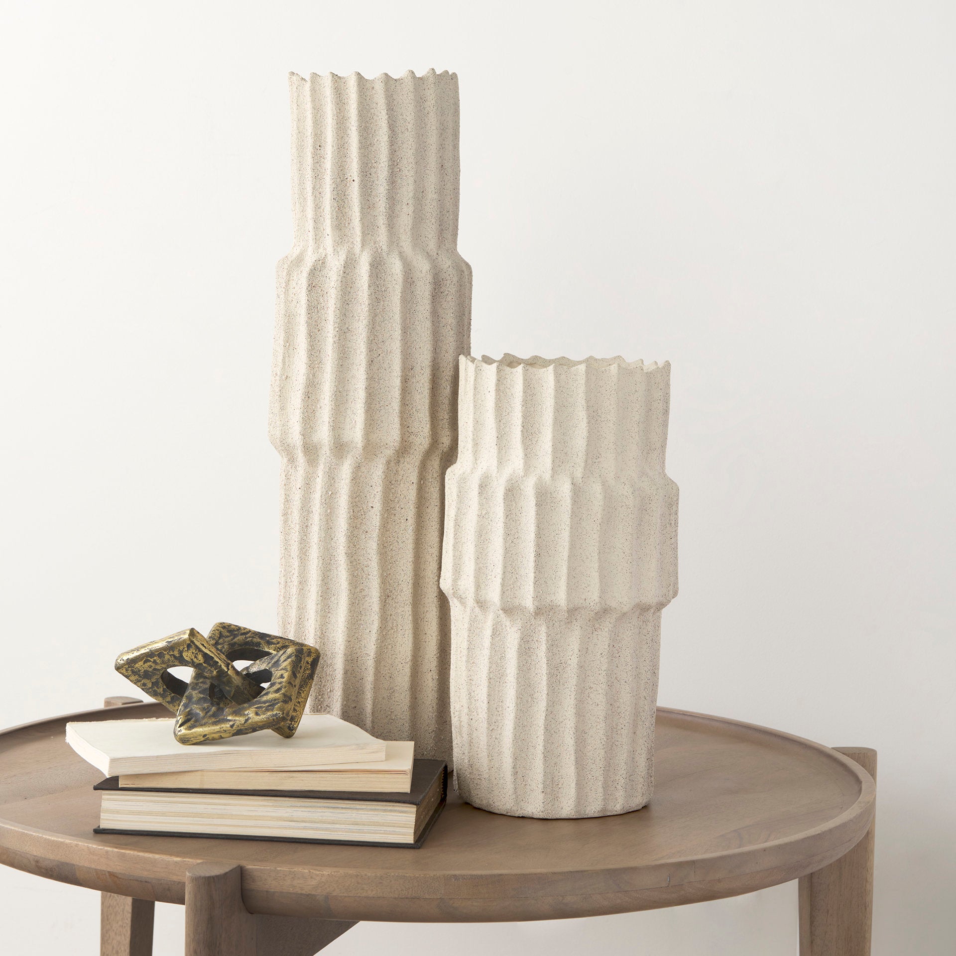 Cardon 14.4H Cream Ceramic Vase - Central Designs