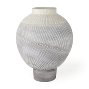 Blume 12.5H Off - White w/ Gray Textured Vase - Central Designs