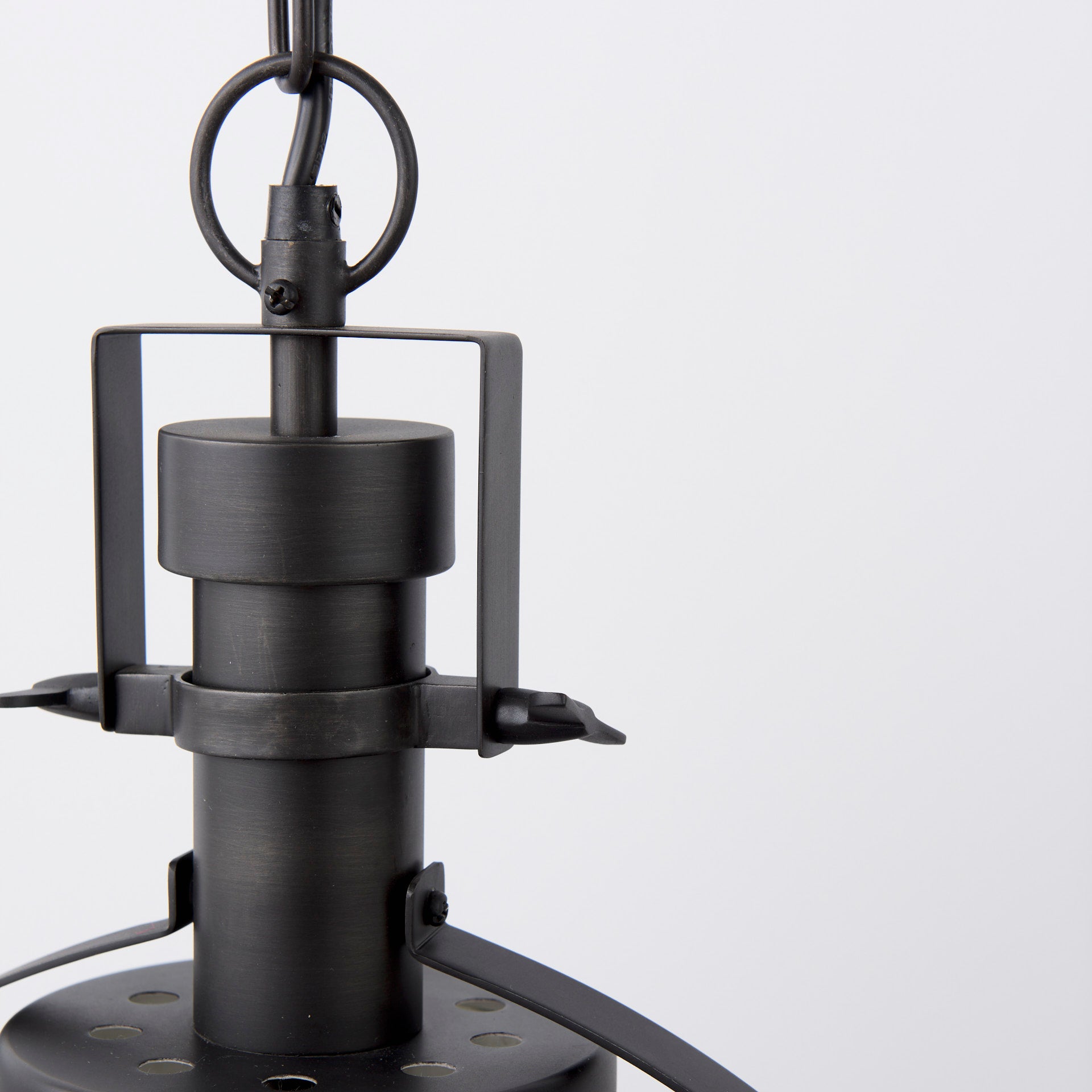 Leighton II 15x20 Black Metal Spherical Pendant Light - Central Designs